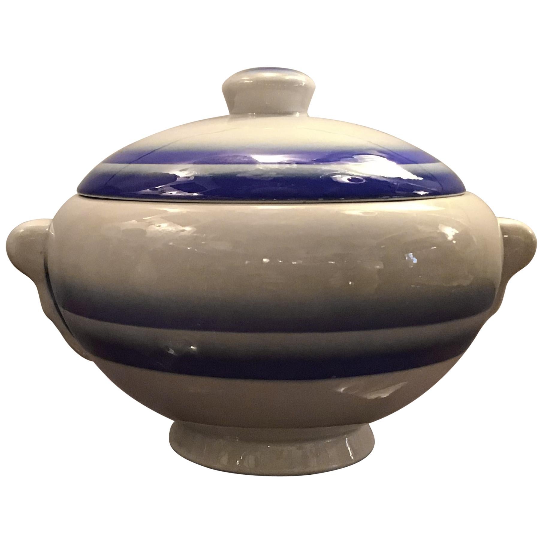 Galvani Pordenone Soup Tureen Centerpiece 1930 Ceramic, Italy For Sale