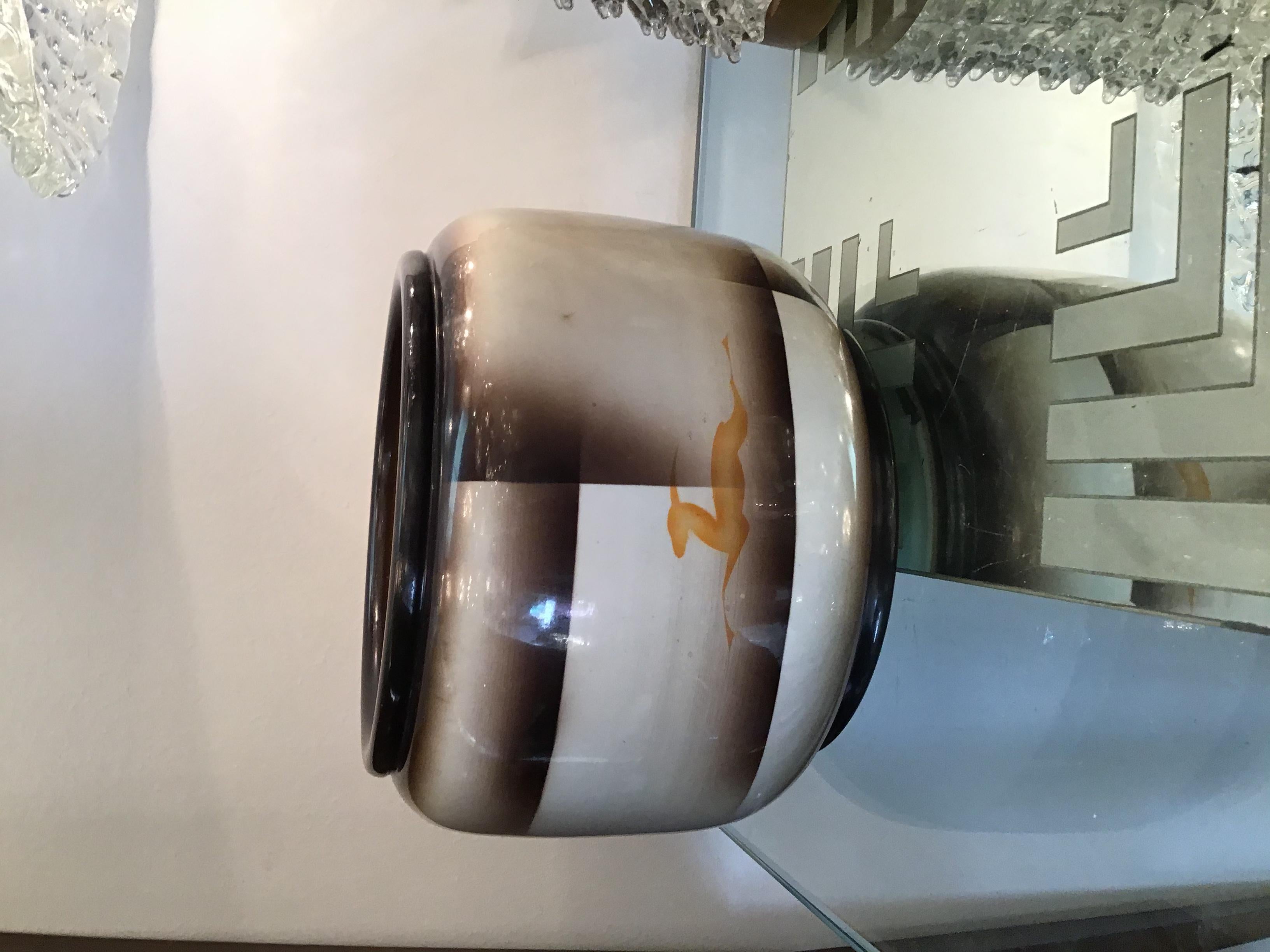 Galvani “Pordenone” Vase Centerpiece Ceramic, 1940, Italy For Sale 2