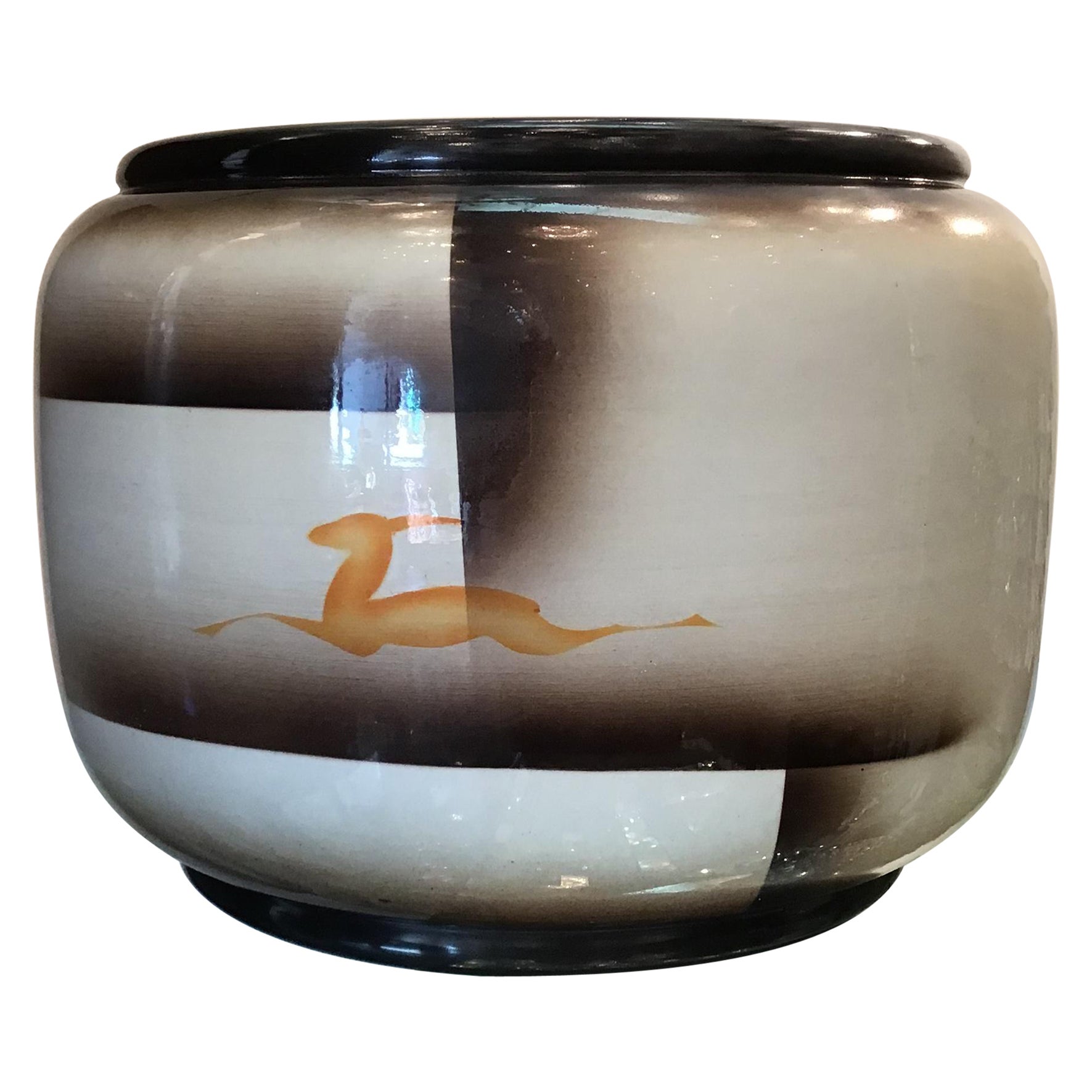 Vase centre de table en céramique Galvani Pordenone, 1940, Italie