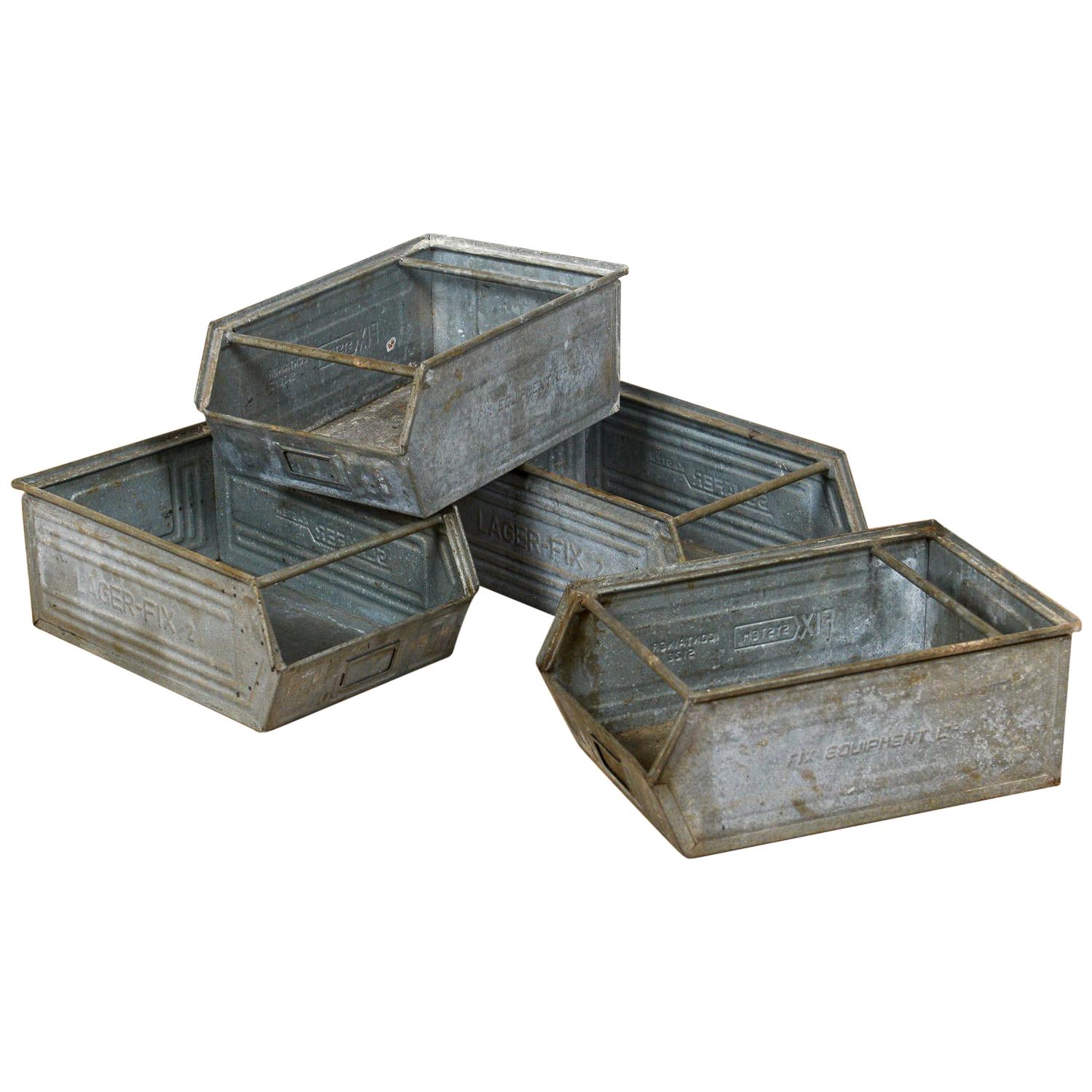 Galvanised Tin Boxes / Storage Containers, 20th Century For Sale