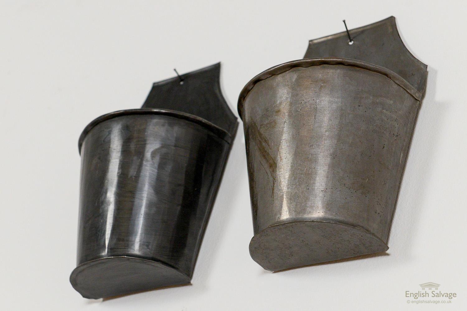 Galvanised Wall Hung Planter Display Buckets, 20th Century In Good Condition For Sale In London, GB