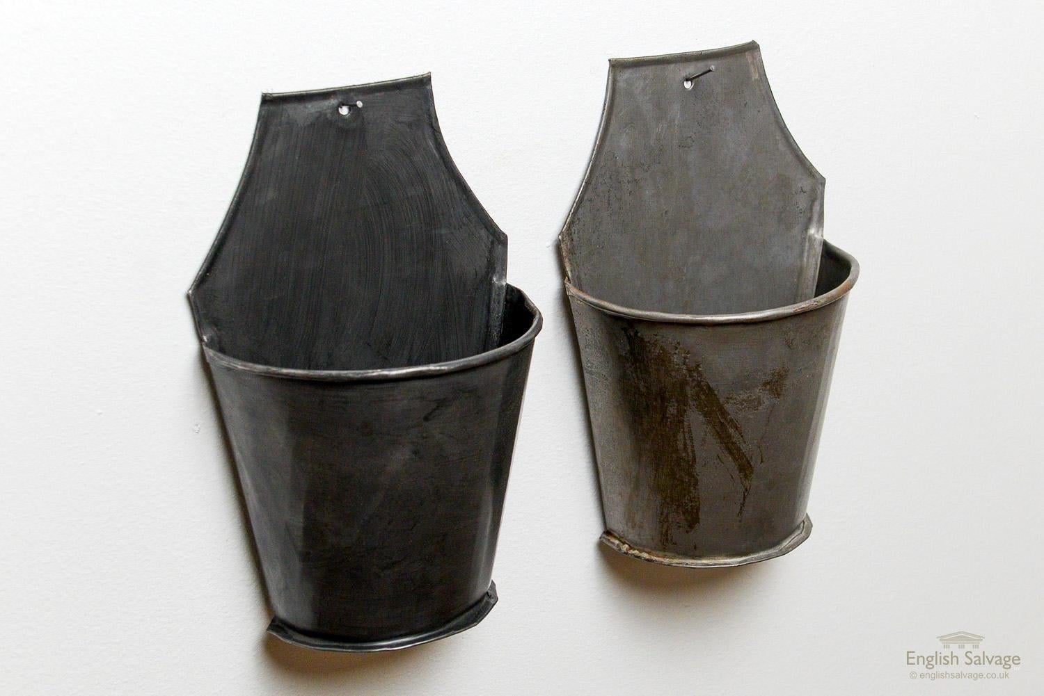 Galvanised Wall Hung Planter Display Buckets, 20th Century For Sale 1