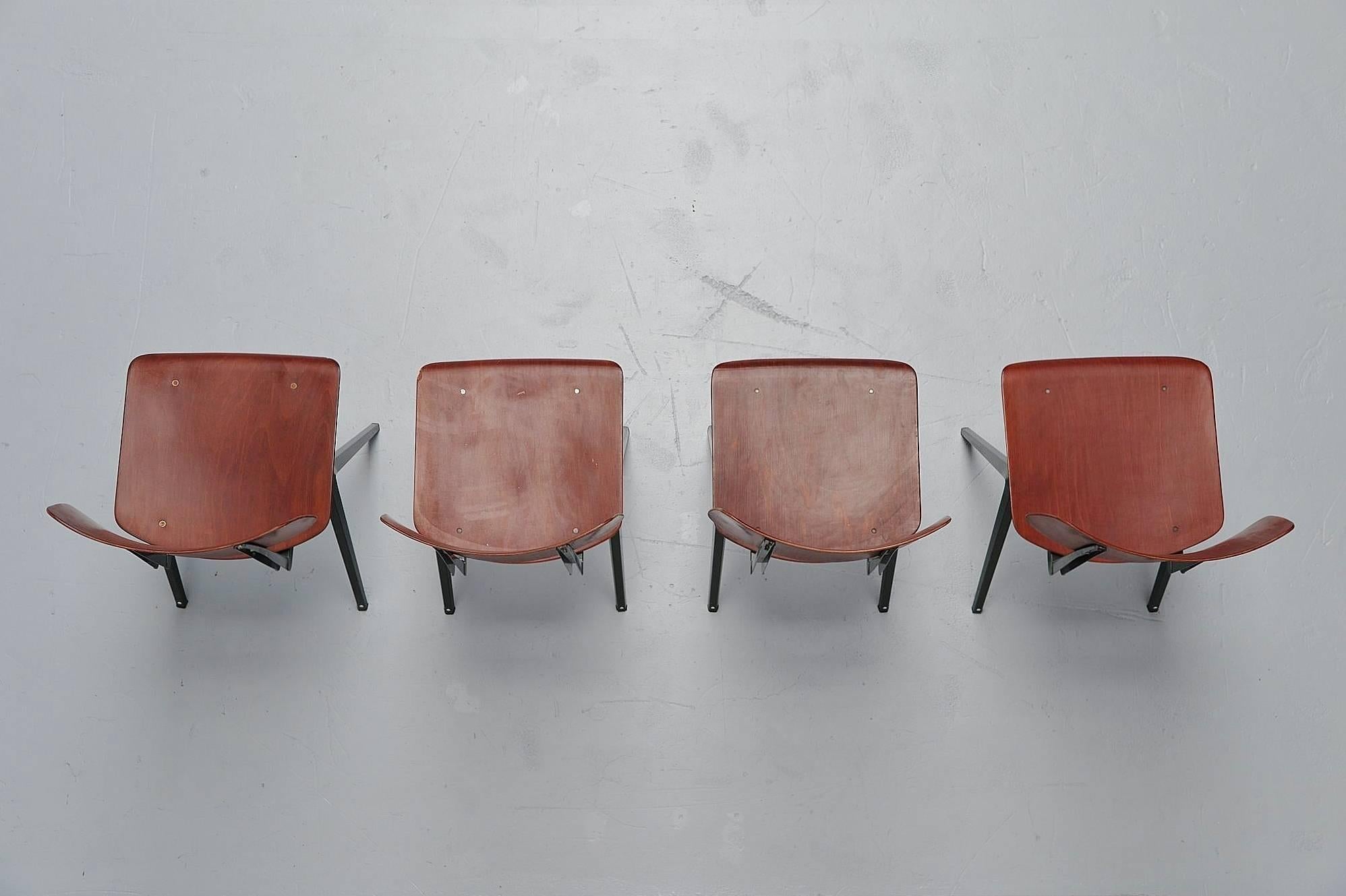Dutch Galvanitas Industrial Chairs Set of Four, Holland, 1970