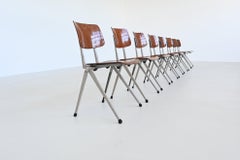 Galvanitas model S17 set of eight stacking chairs The Netherlands 1960
