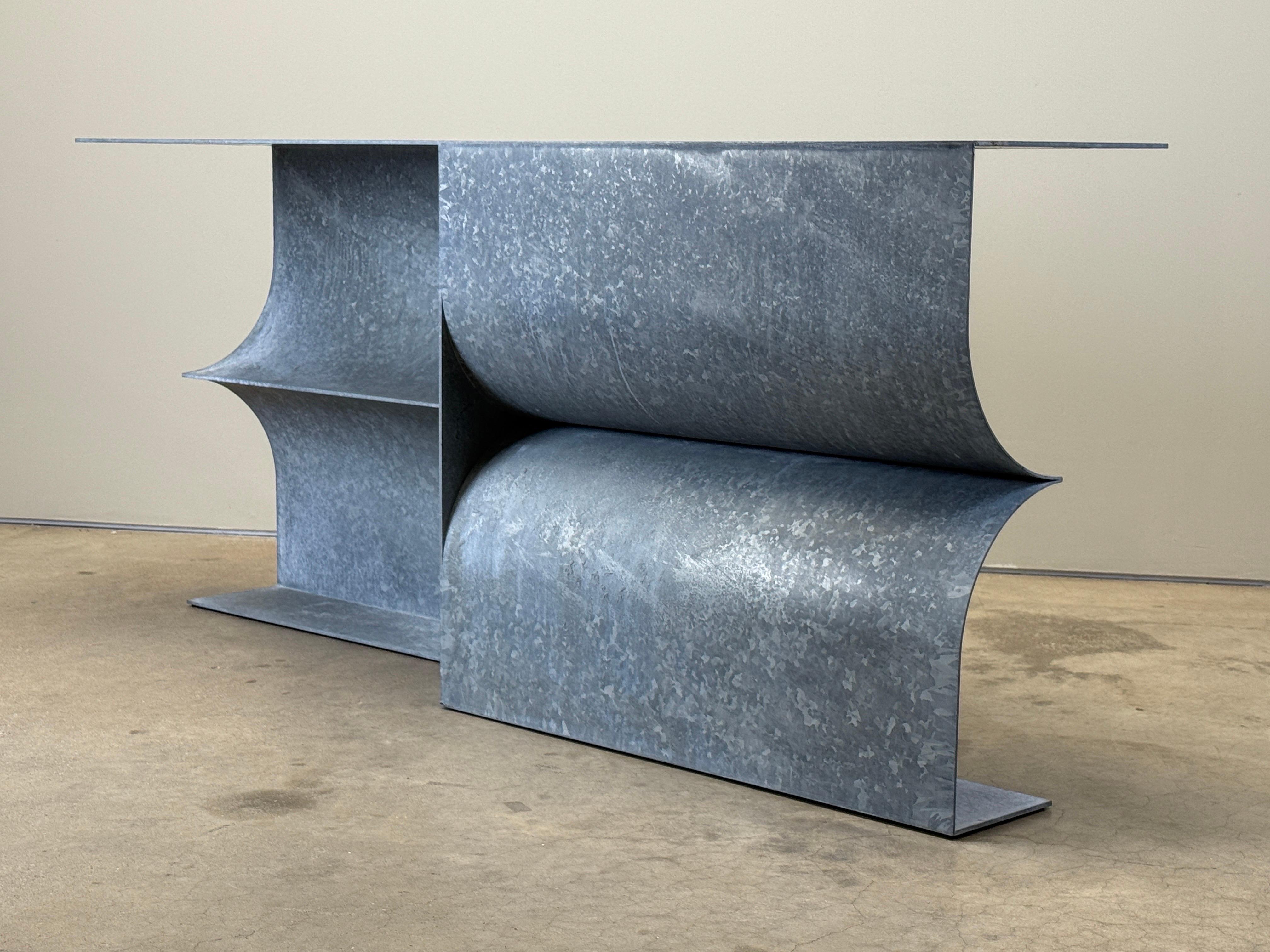 Steel Galvanized 'Kelly' Console by Christopher Stuart For Sale