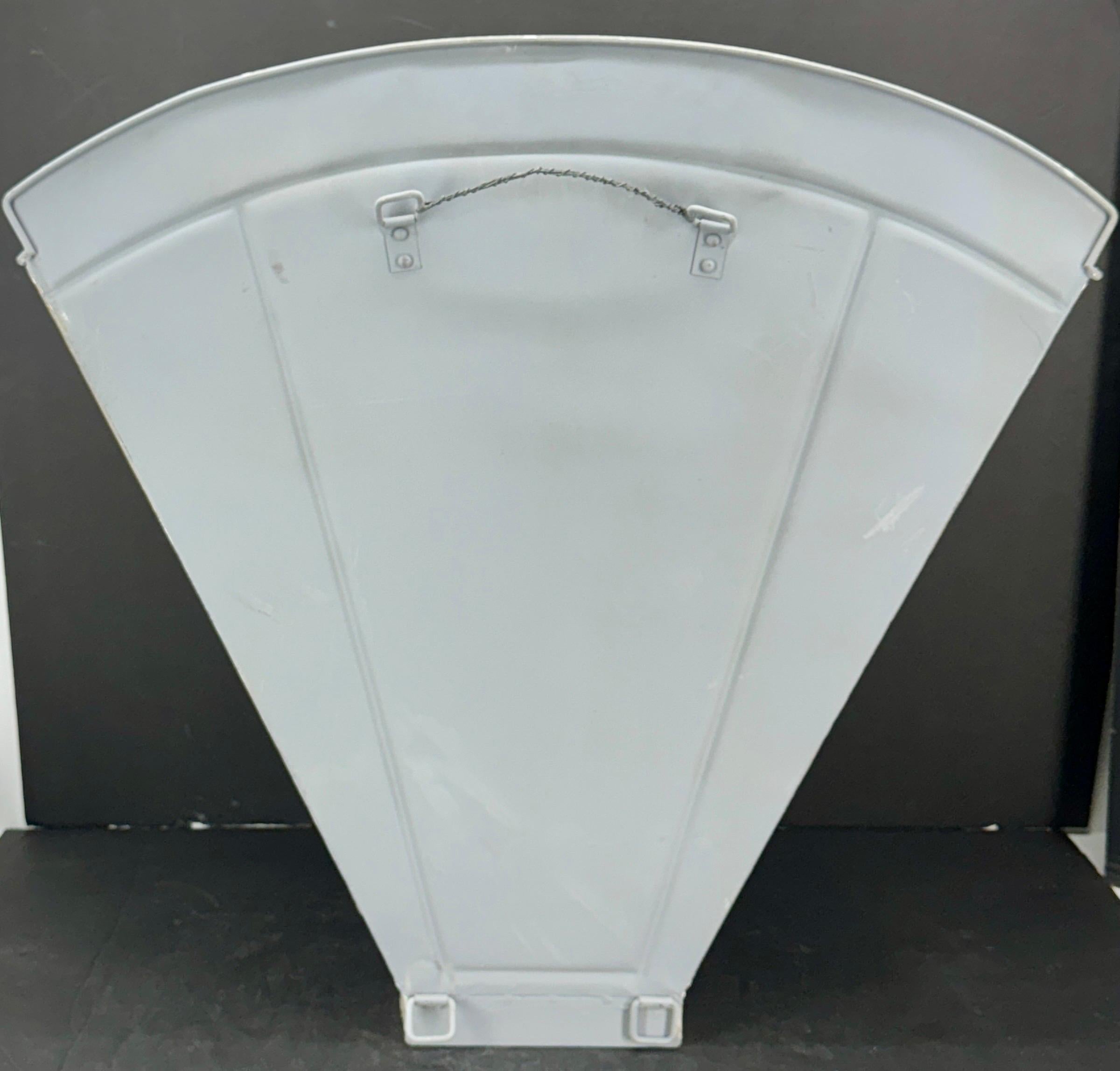 Galvanized Metal French Painted Grape Wall Hod Bin Carrier For Sale 9