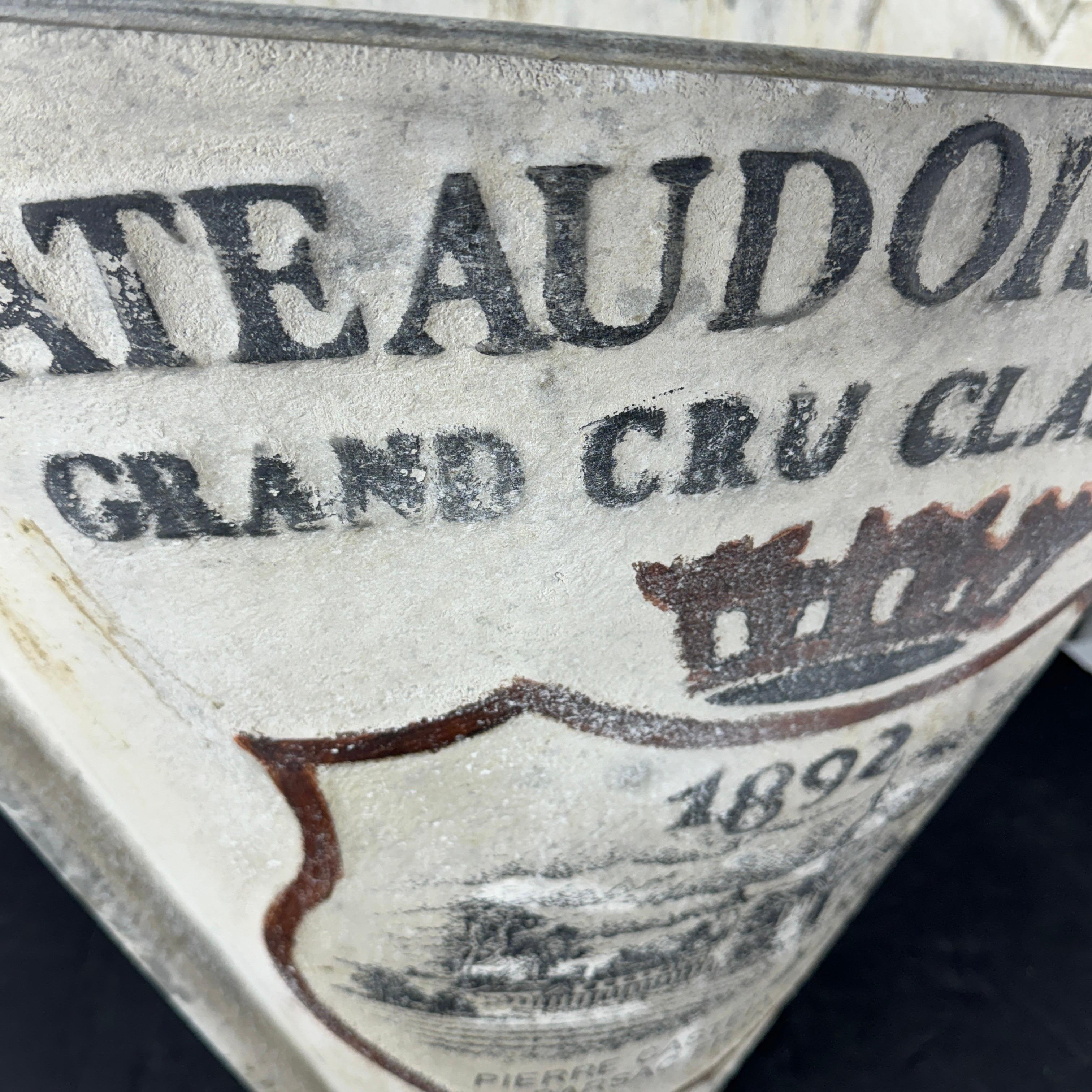 20th Century Galvanized Metal French Painted Grape Wall Hod Bin Carrier For Sale