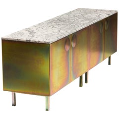 Galvanized Steel and Marble "Bump" Cabinet, Jan Plechac & Henry Wielgus