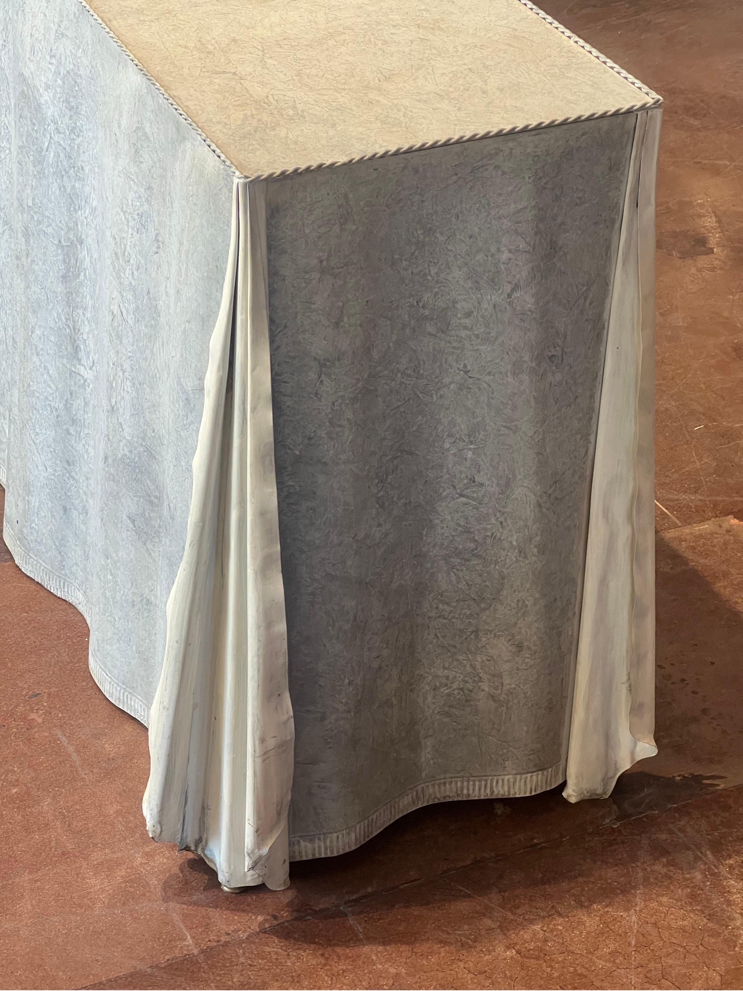 Galvanized steel drape console table John Dickinson style In Good Condition In Phoenix, AZ