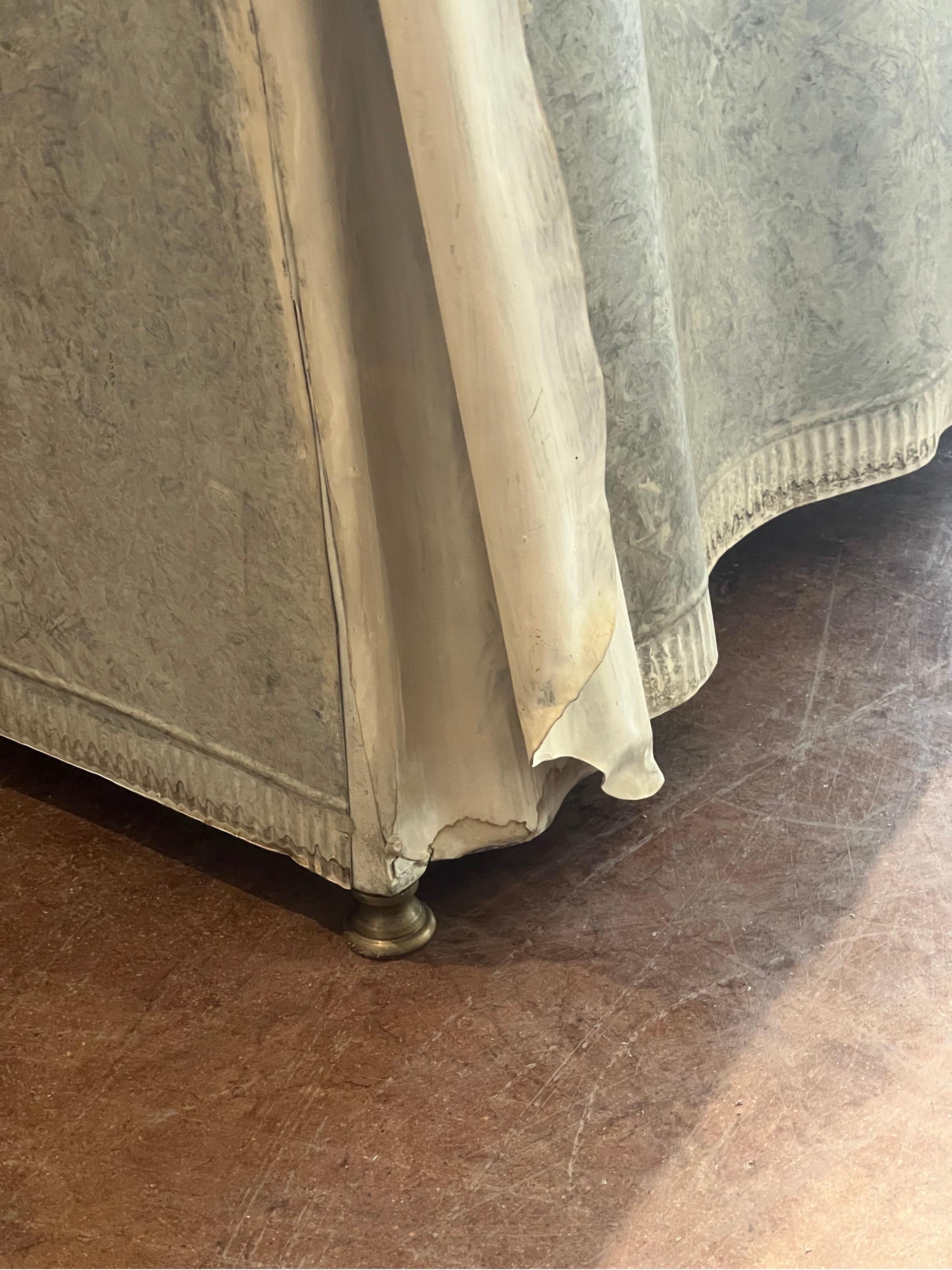 20th Century Galvanized steel drape console table John Dickinson style