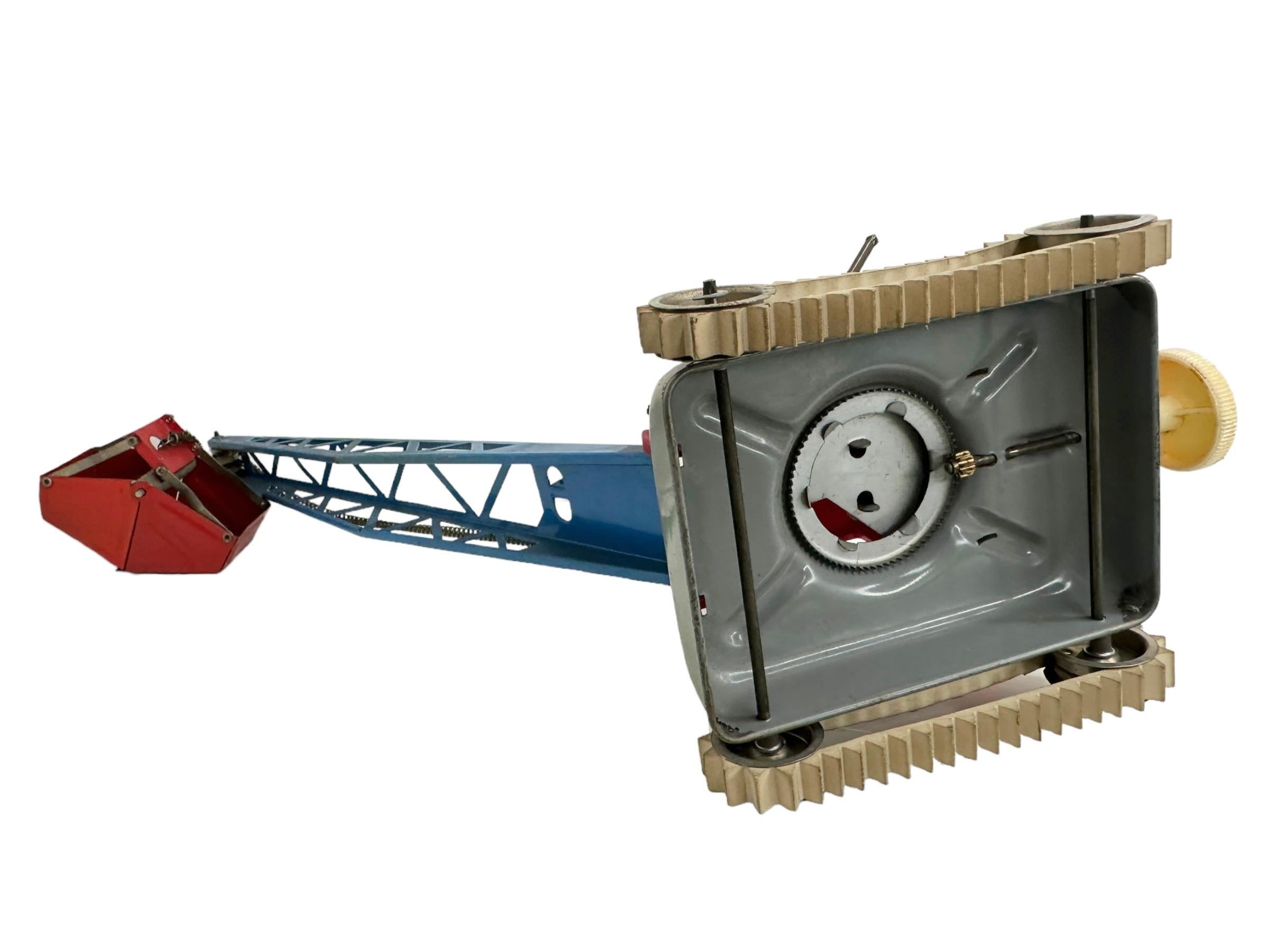 Gama Bucket Crane Truck Plastic Tin Toy Car Vintage Germany 1960s For Sale 1