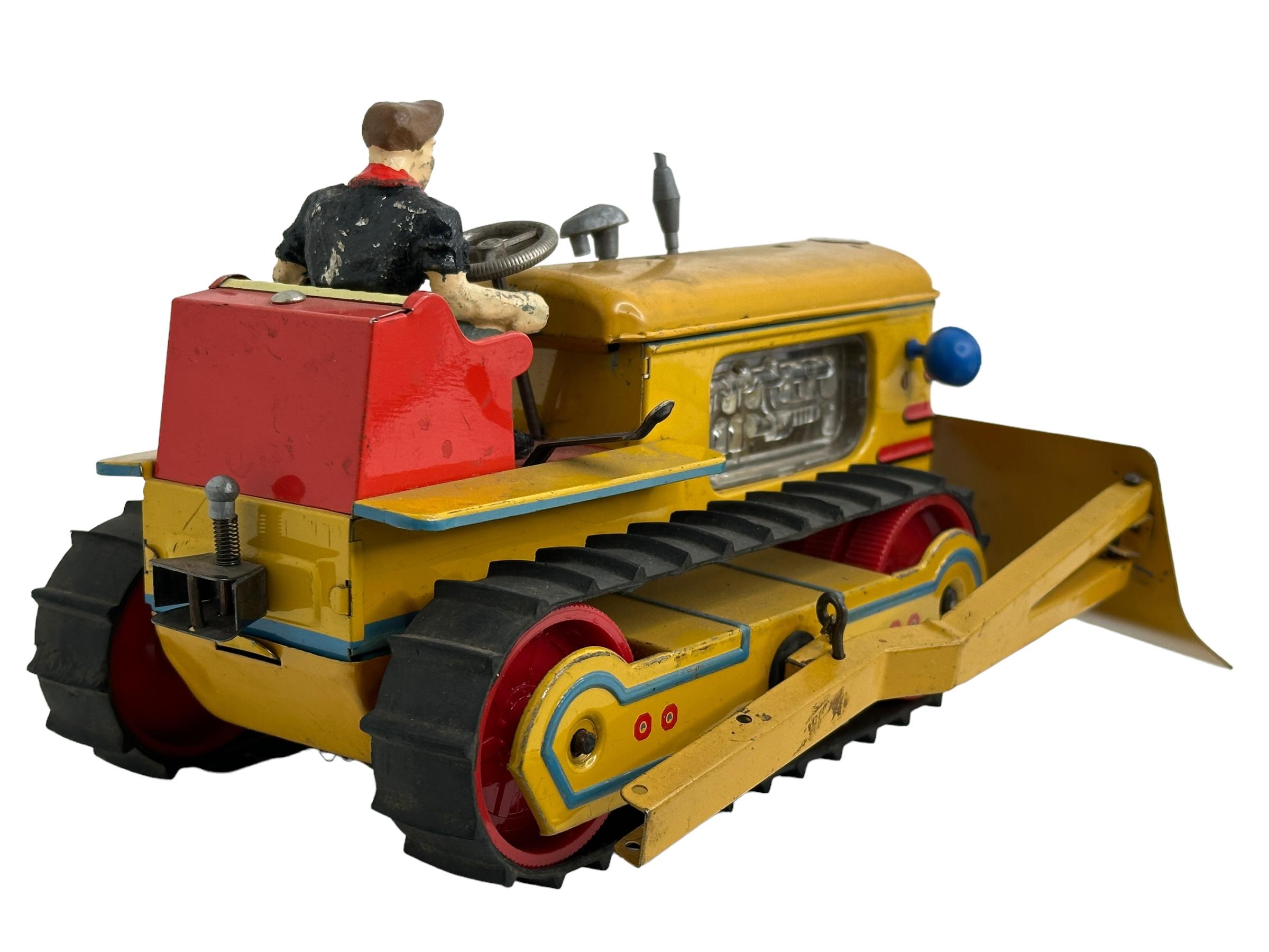 Gama Bulldozer Truck Zinn Spielzeugwagen Vintage Deutschland 1960er Jahre im Angebot 1