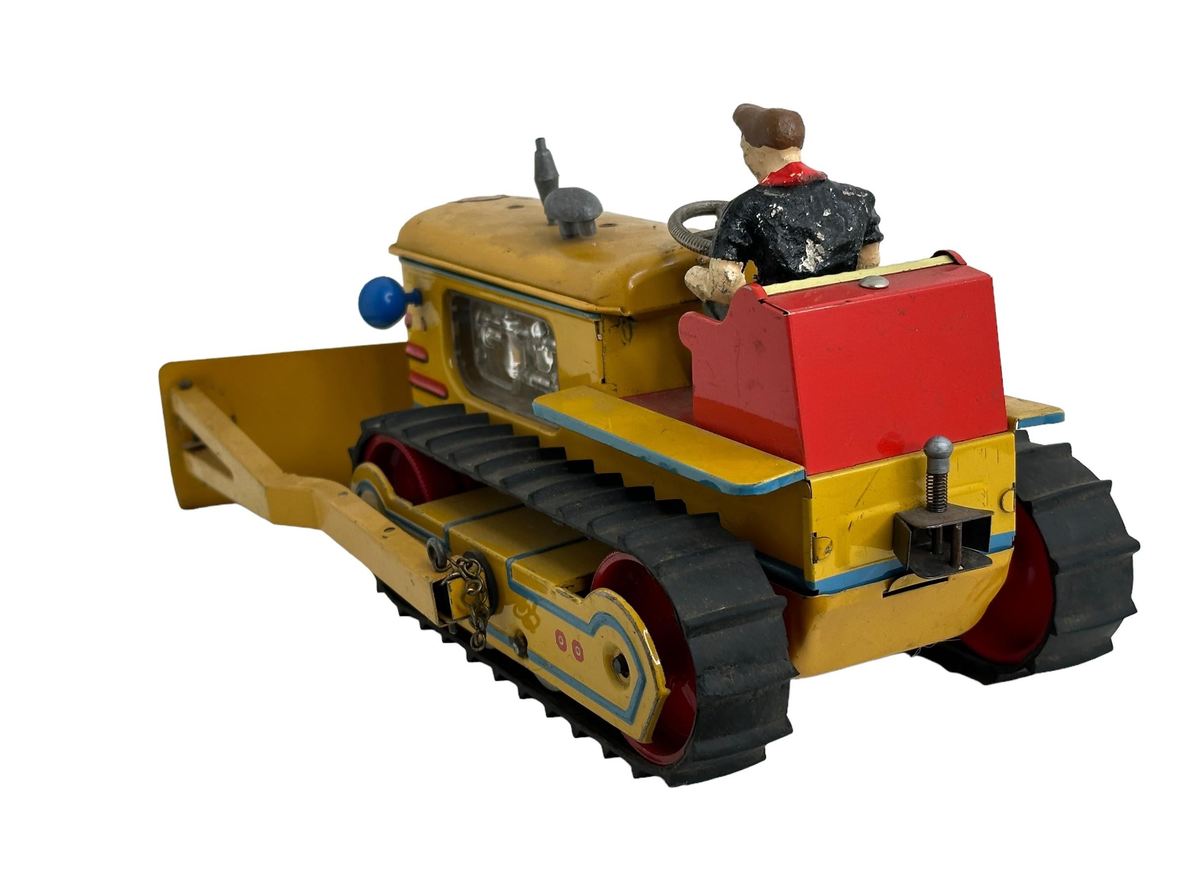 Gama Bulldozer Truck Zinn Spielzeugwagen Vintage Deutschland 1960er Jahre im Angebot 2
