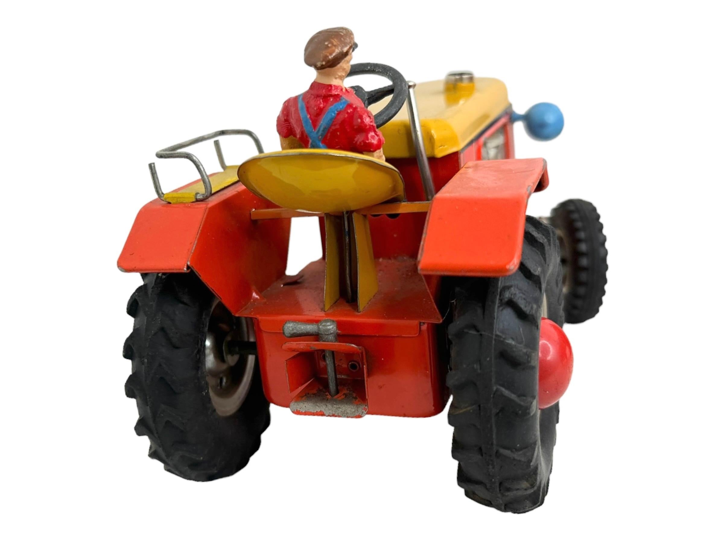 Gama Tractor and Trailer Tin Toy Car Vintage Germany 1960s 1