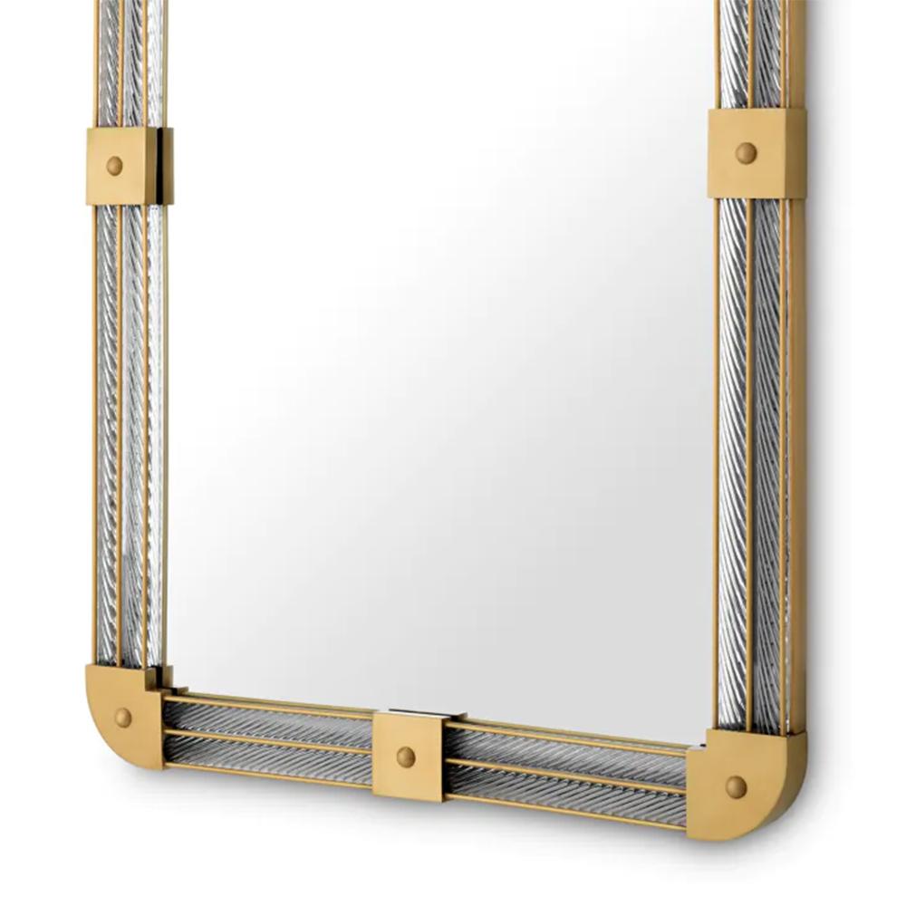 Hand-Crafted Gamay Brass Mirror For Sale