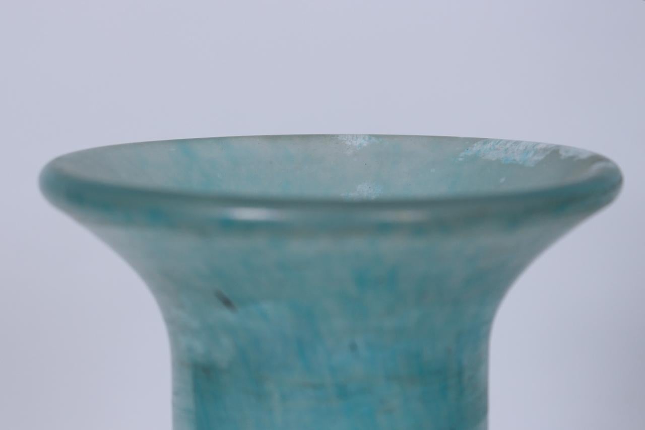 Gambaro e Poggi Scavo Murano Vase in Frosted Turquoise  For Sale 6
