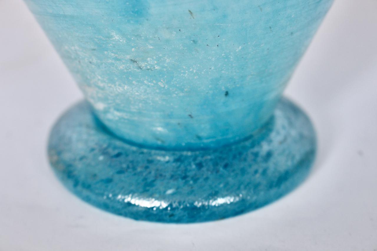 Gambaro e Poggi Scavo Murano Vase in Frosted Turquoise  For Sale 7