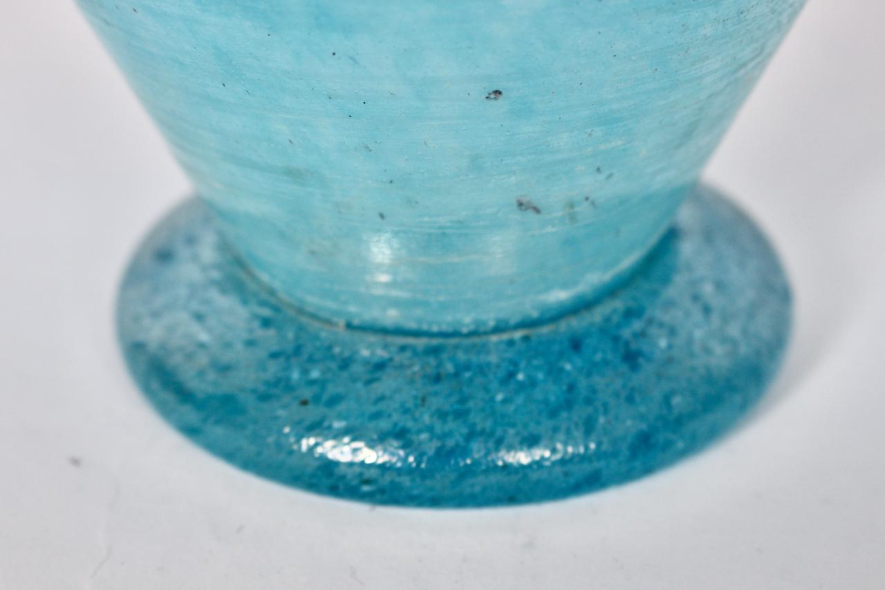 Gambaro e Poggi Scavo Murano Vase in Frosted Turquoise  For Sale 8