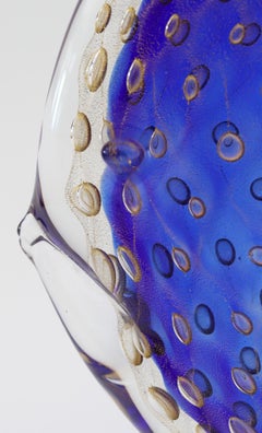 Gambaro & Poggi Italian Murano Cased Blue Glass Fish Sculpture