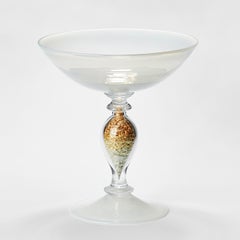 Gambo d’Oro, a milky white glass & gold leaf centrepiece by Anthony Scala