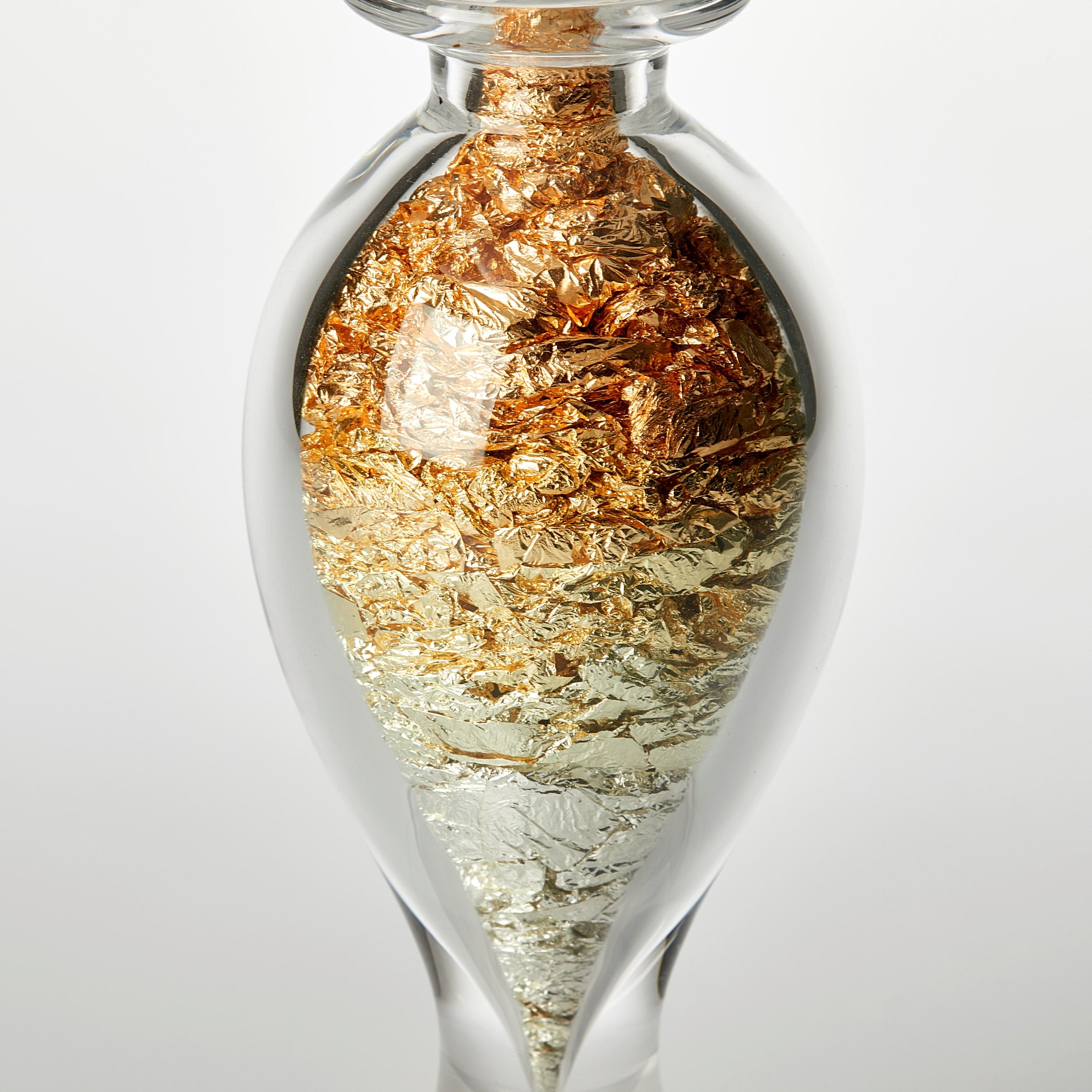 Organic Modern Gambo d’Oro, a milky white glass & gold leaf centrepiece by Anthony Scala For Sale
