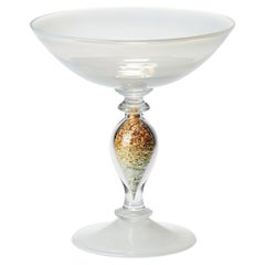Gambo d’Oro, a milky white glass & gold leaf centrepiece by Anthony Scala