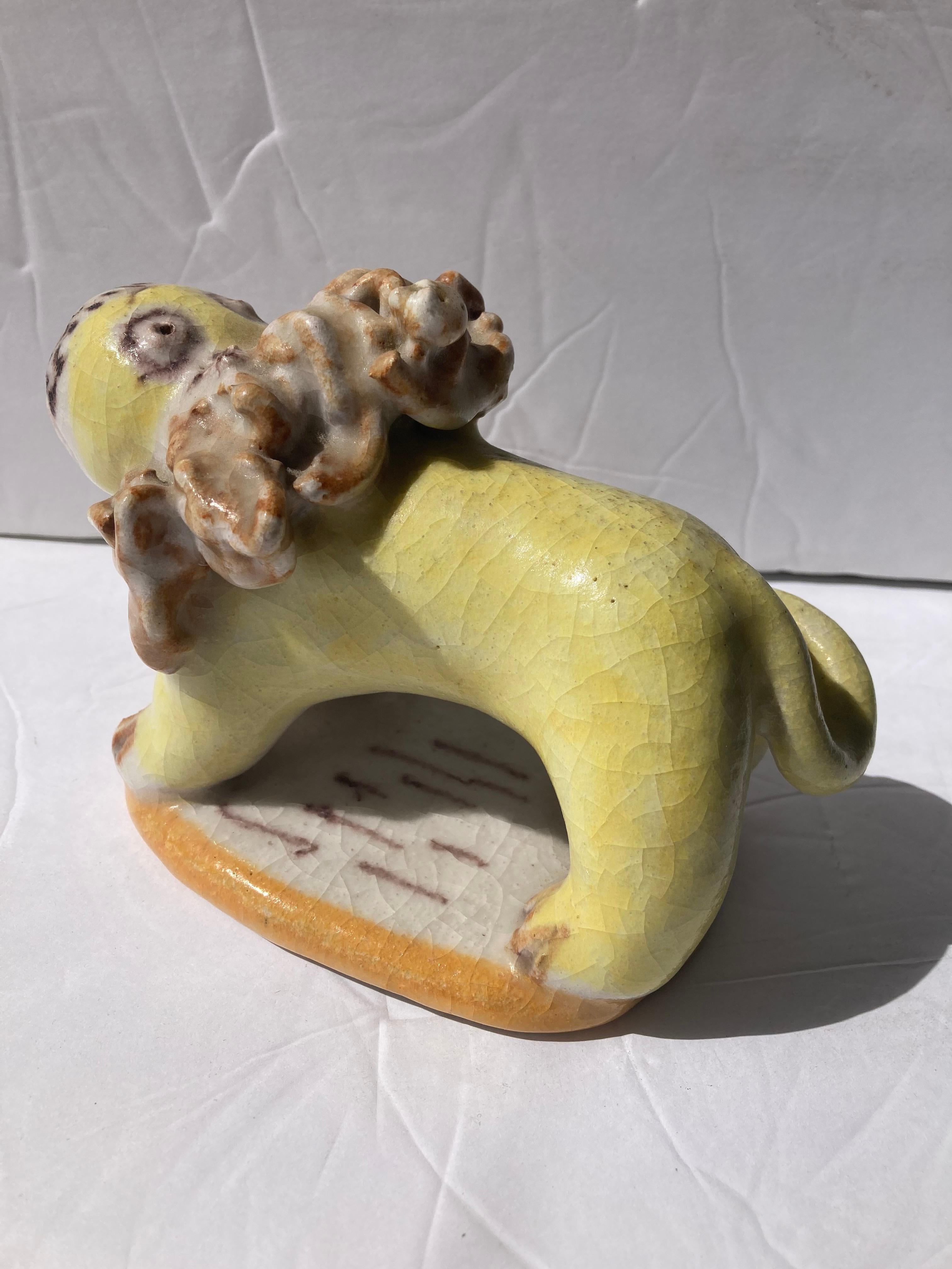 Modern Gambone Ceramic/Pottery Lion Sculpture, Marked