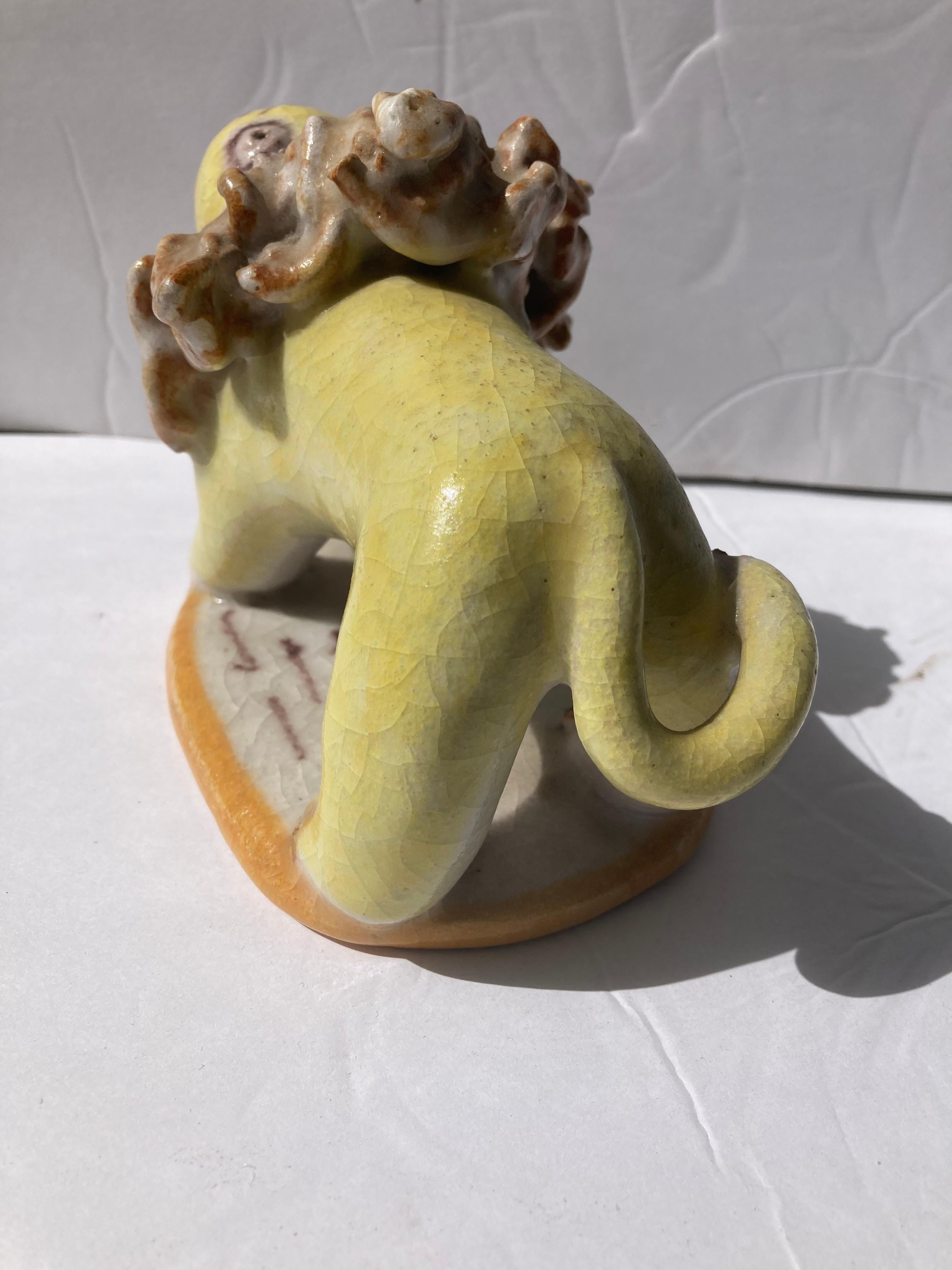 Hand-Crafted Gambone Ceramic/Pottery Lion Sculpture, Marked