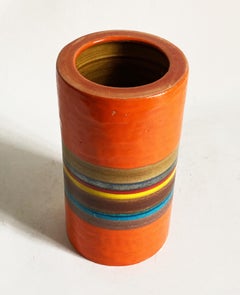 Gambone Mid-Century Italian Ceramic Vase in Striped Polychrome Glaze, 1960s