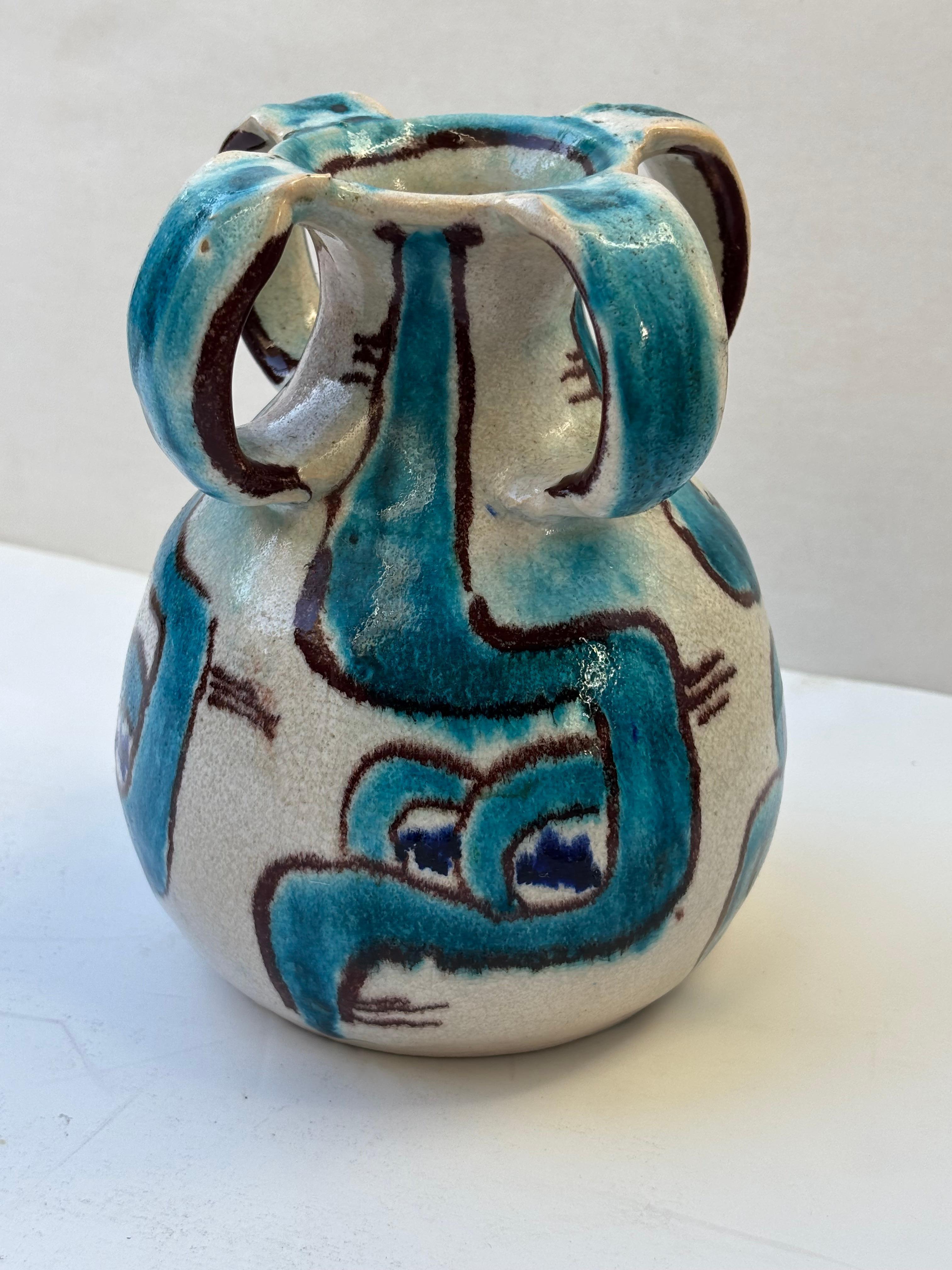 Rena Rosenthal had a very expensive/ exclusive  retail store in Madison, NY in Mid century . She imported many ceramics for many countries in Europe, to mention some, Italy, UK, Austria, Germany etc . This piece was a vase and was turned into a lamp