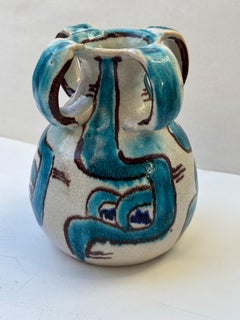 Gambone style ceramic/pottery vase/vessel, retailed by Rena Rosenthal "Lamp base