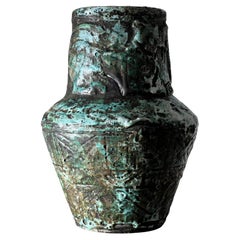 Gambone style lava glaze ceramic vessel, circa 1950