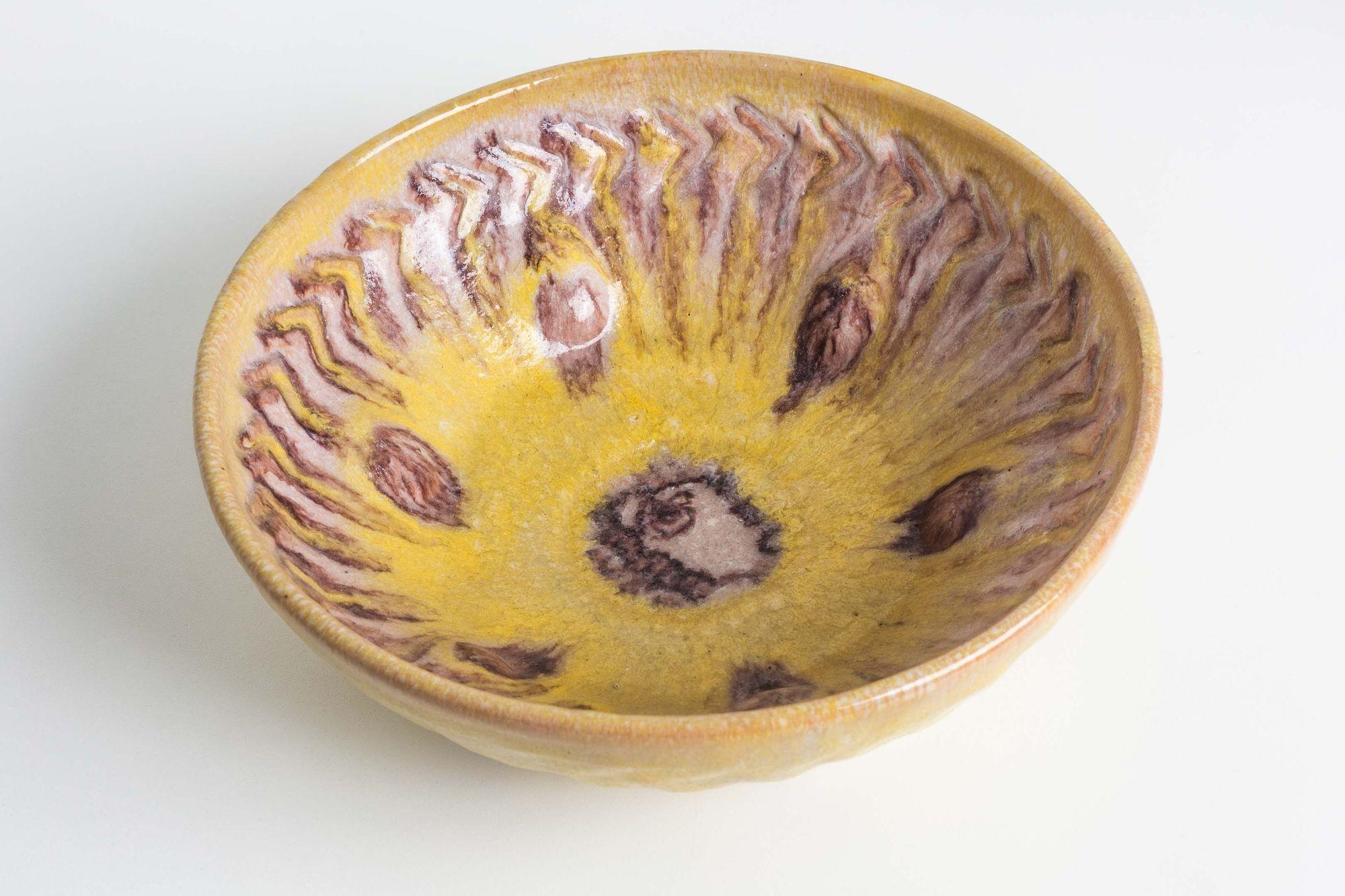 Guido Gamboni Yellow Bowl In Excellent Condition For Sale In Chicago, IL
