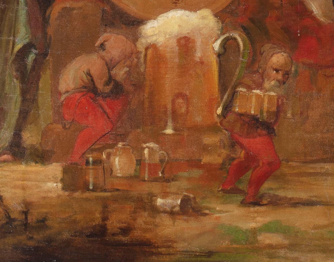 Oiled Gambrinus, allegoria della birra, grande dipinto