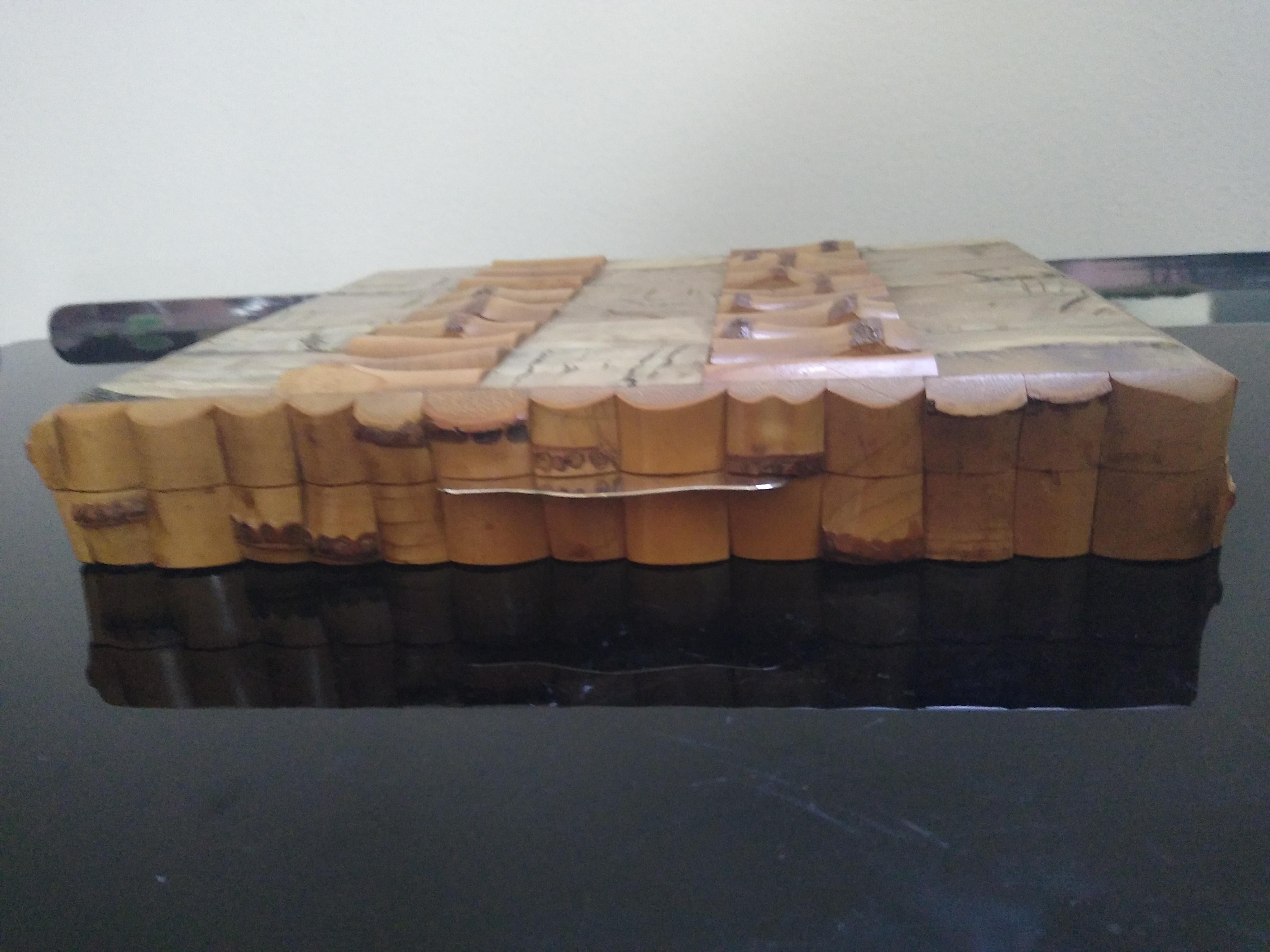 Italian Game Box in Bamboo, Italy 1960s For Sale