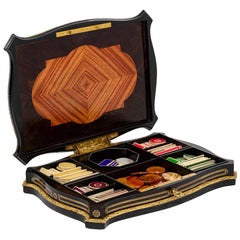 Game Box in Wood and Glit Brass, Napoleon III Period