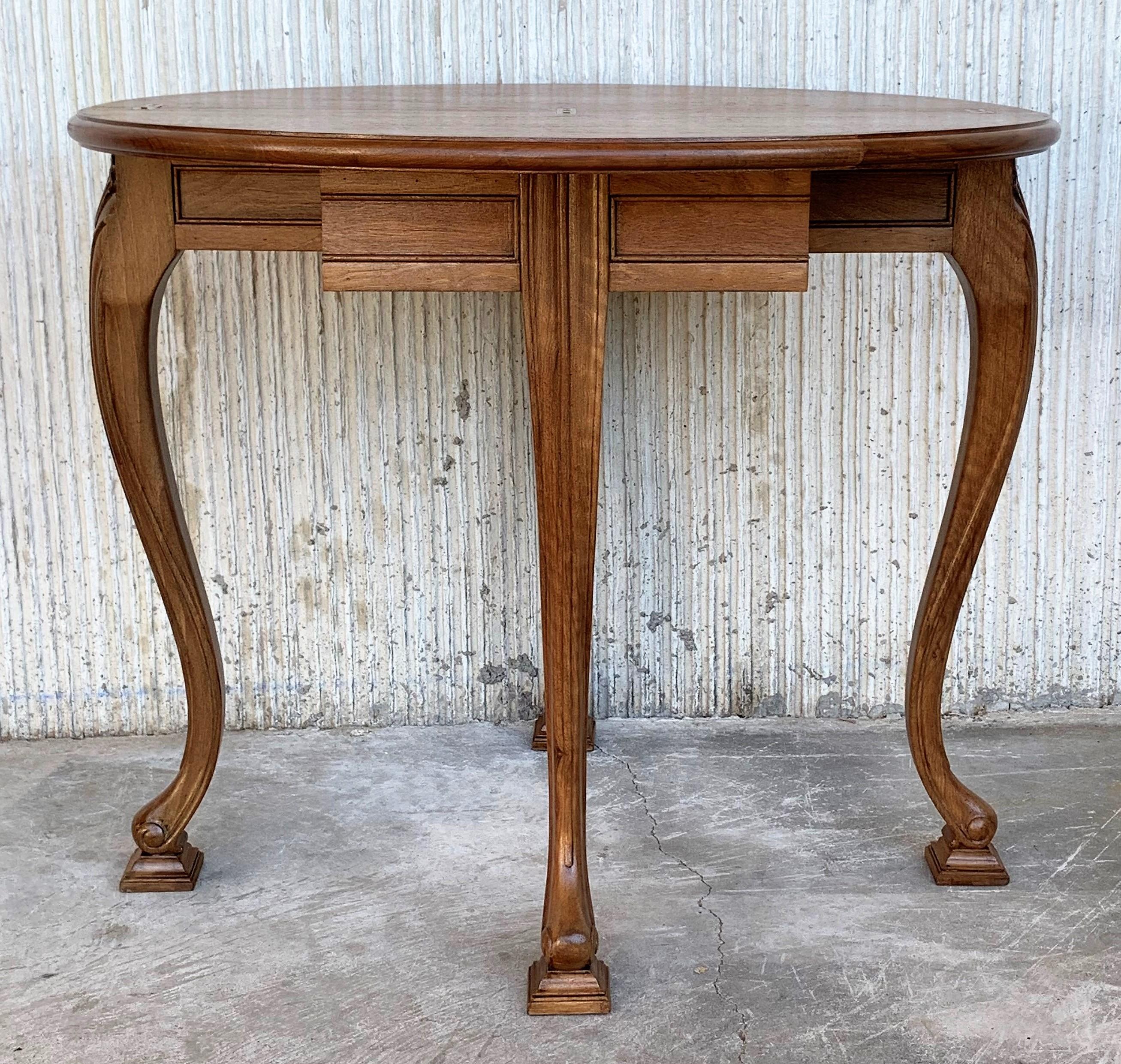 Game Card Demilune Fold over Side Table or Tea Table with Hidden Drawer 1