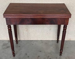Game Card Fold over Side Table or Tea Table with Hidden Drawer