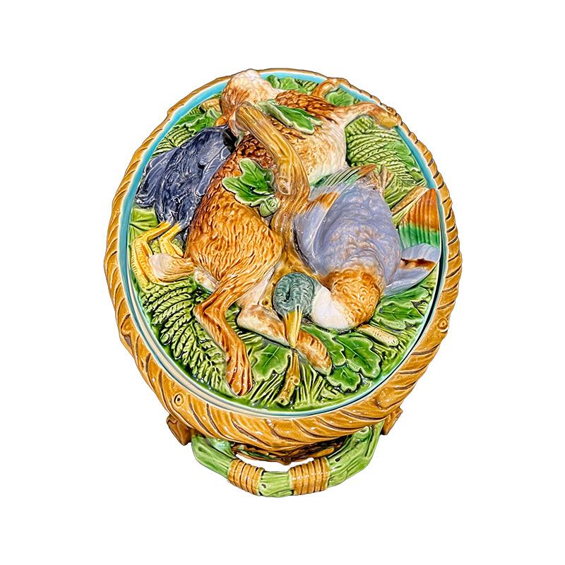 Game Pie Dish Majolica Minton Victorian Mid-19th Century  In Good Condition For Sale In Paris, FR