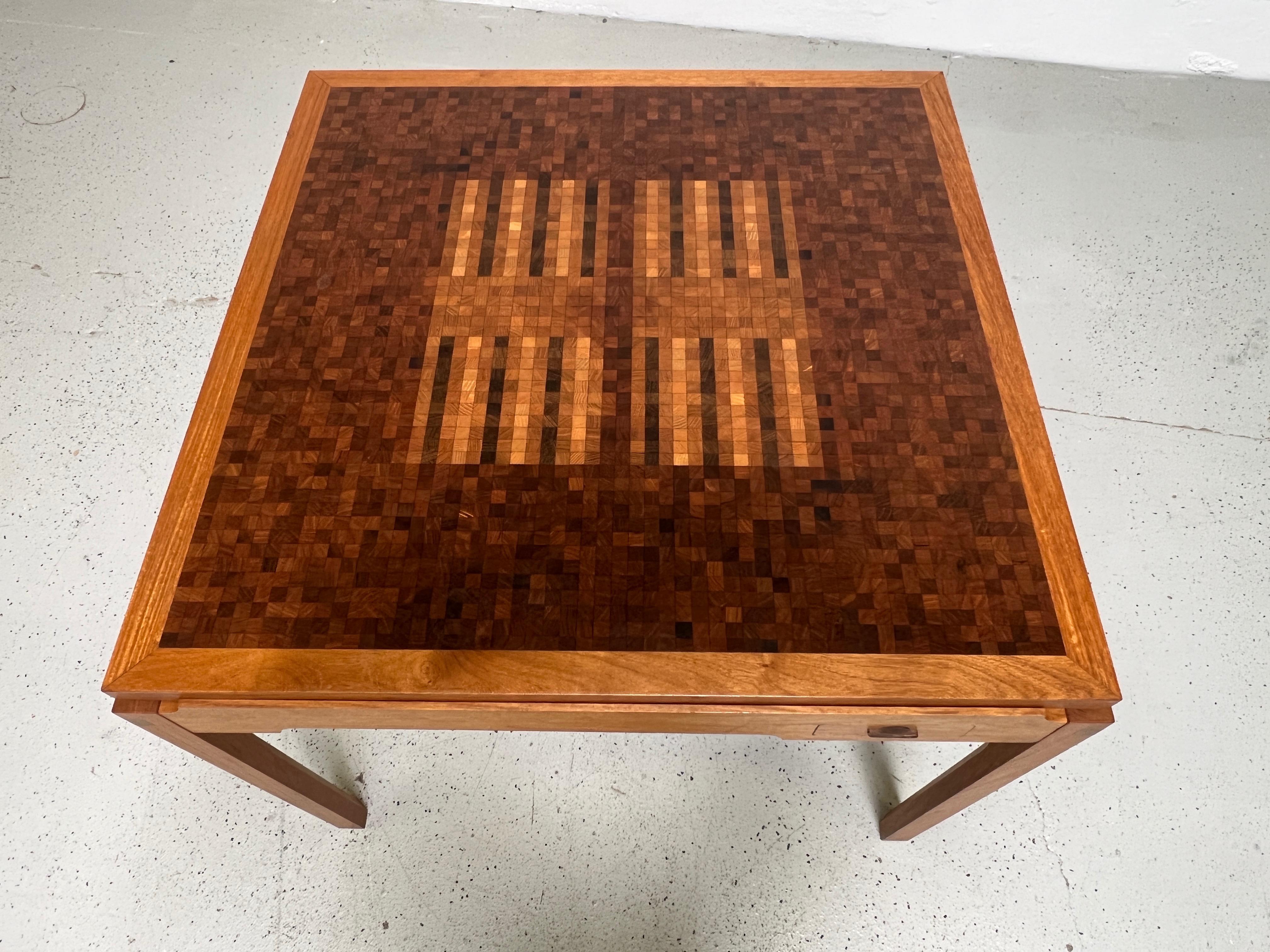 Game Table by Gorm Christensen with Parquetry Flip Top 5