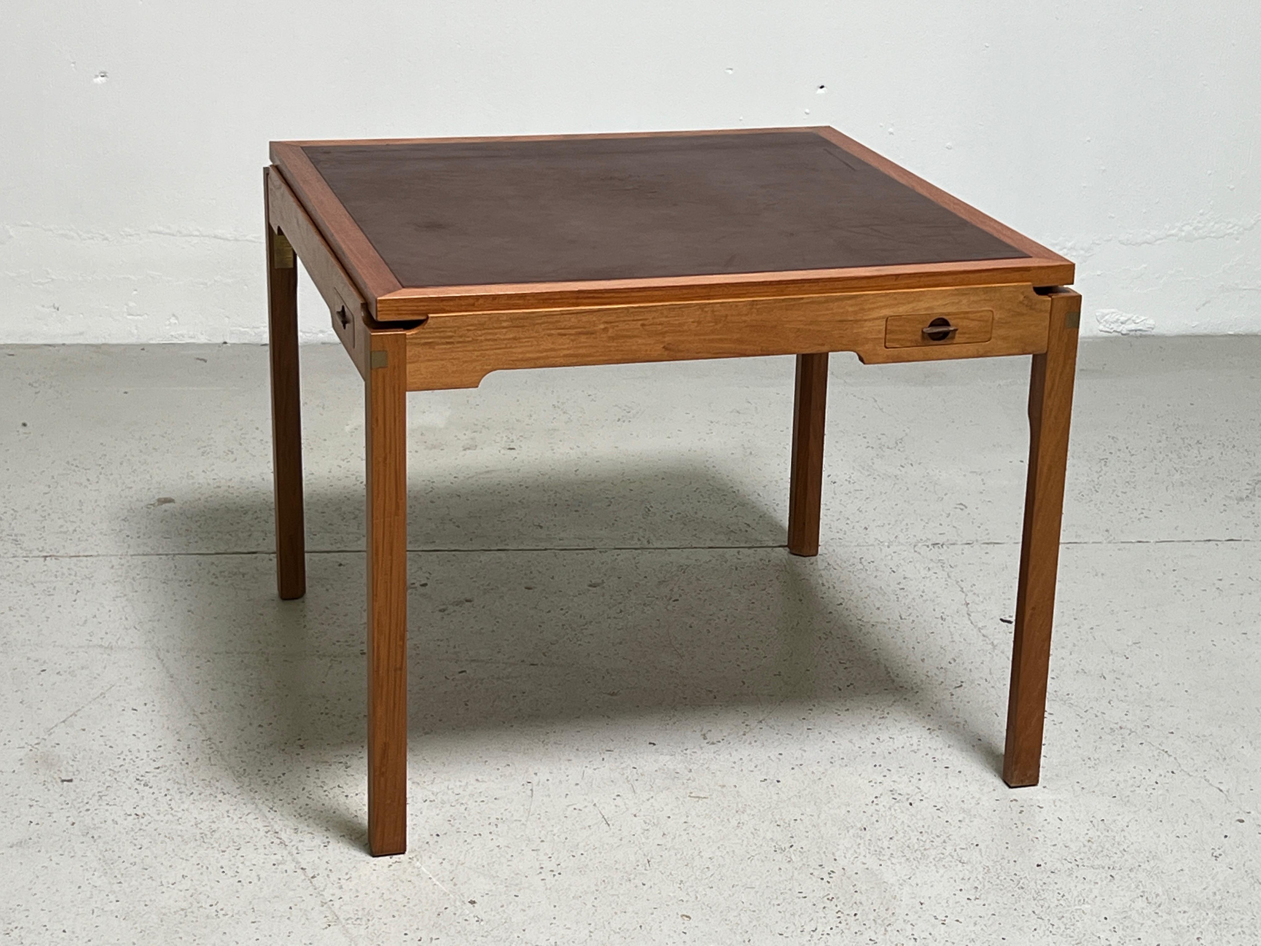 Game Table by Gorm Christensen with Parquetry Flip Top 11