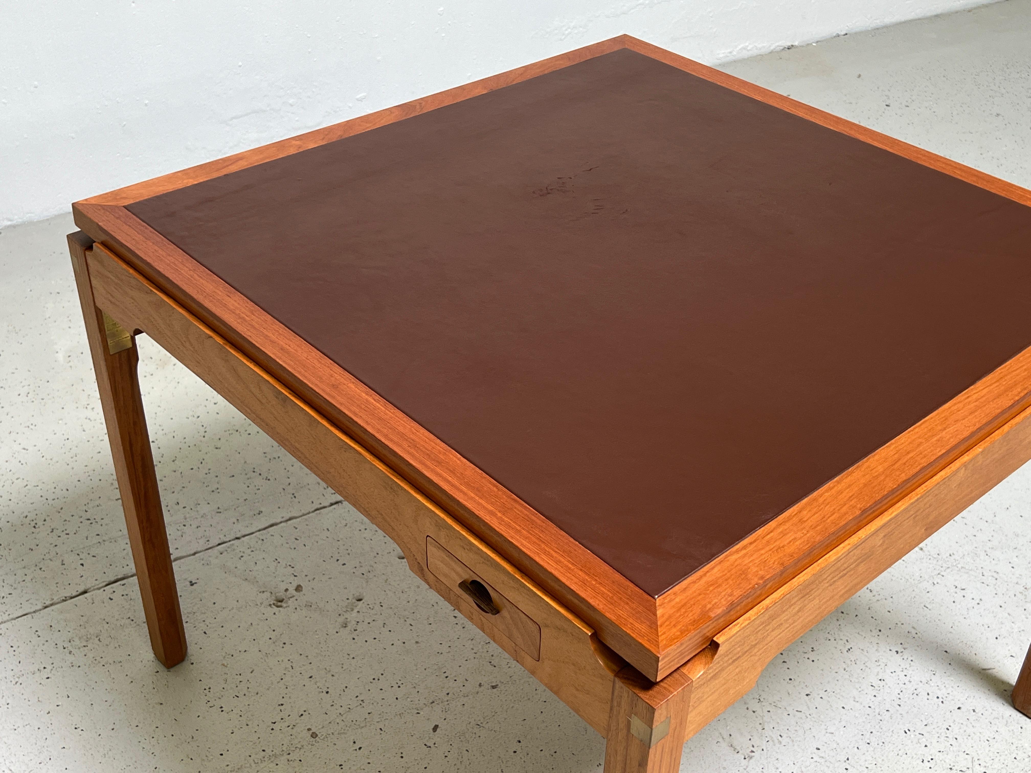 Game Table by Gorm Christensen with Parquetry Flip Top 13