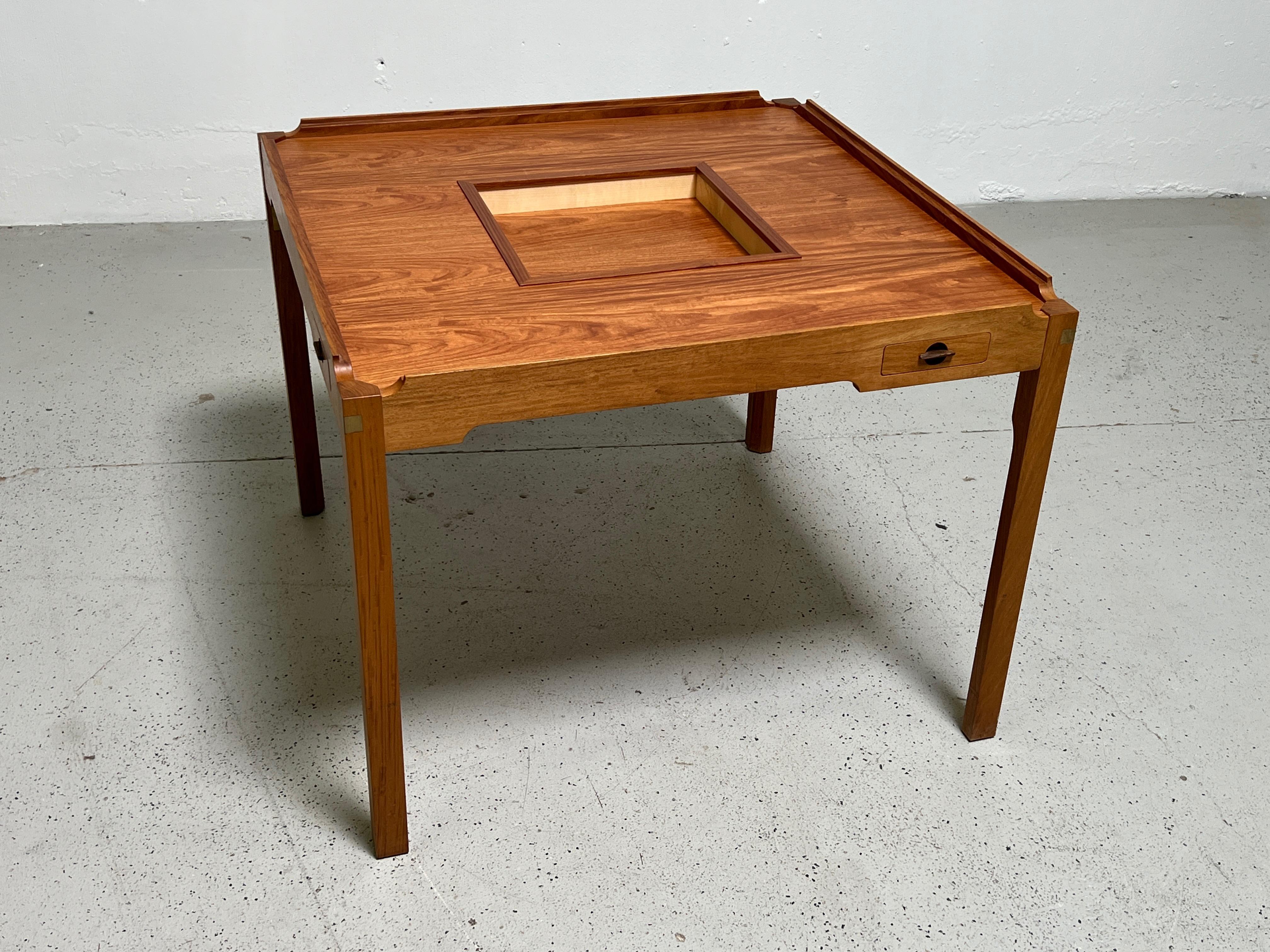 Game Table by Gorm Christensen with Parquetry Flip Top 14
