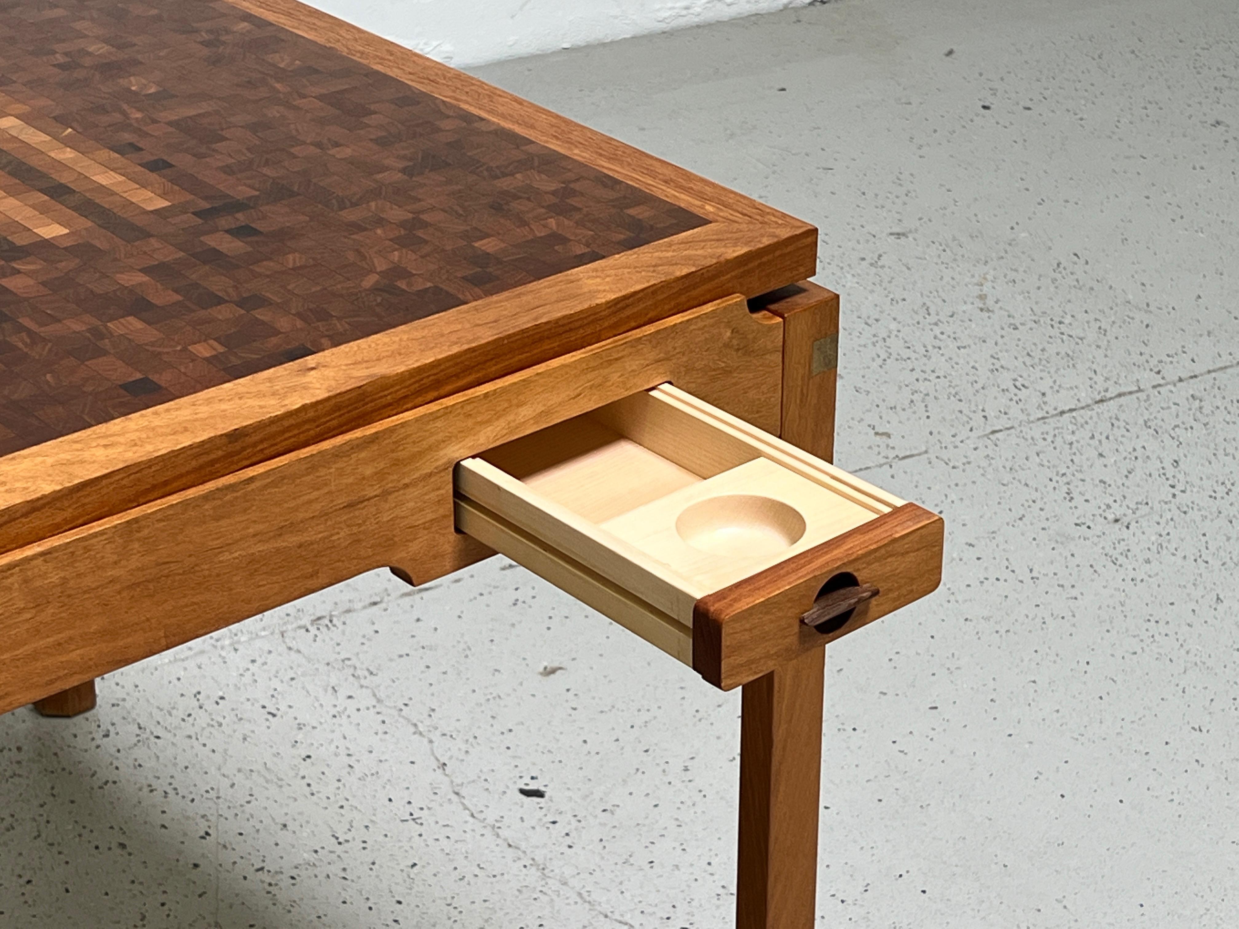 Game Table by Gorm Christensen with Parquetry Flip Top 2