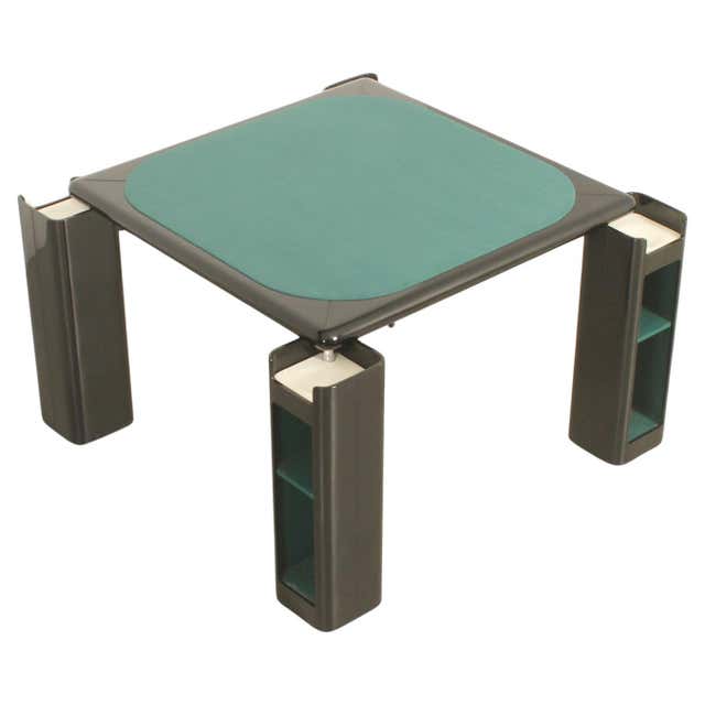 Pierluigi Molinari Lacquered Wood and Green Felt Game Table for Pozzi ...