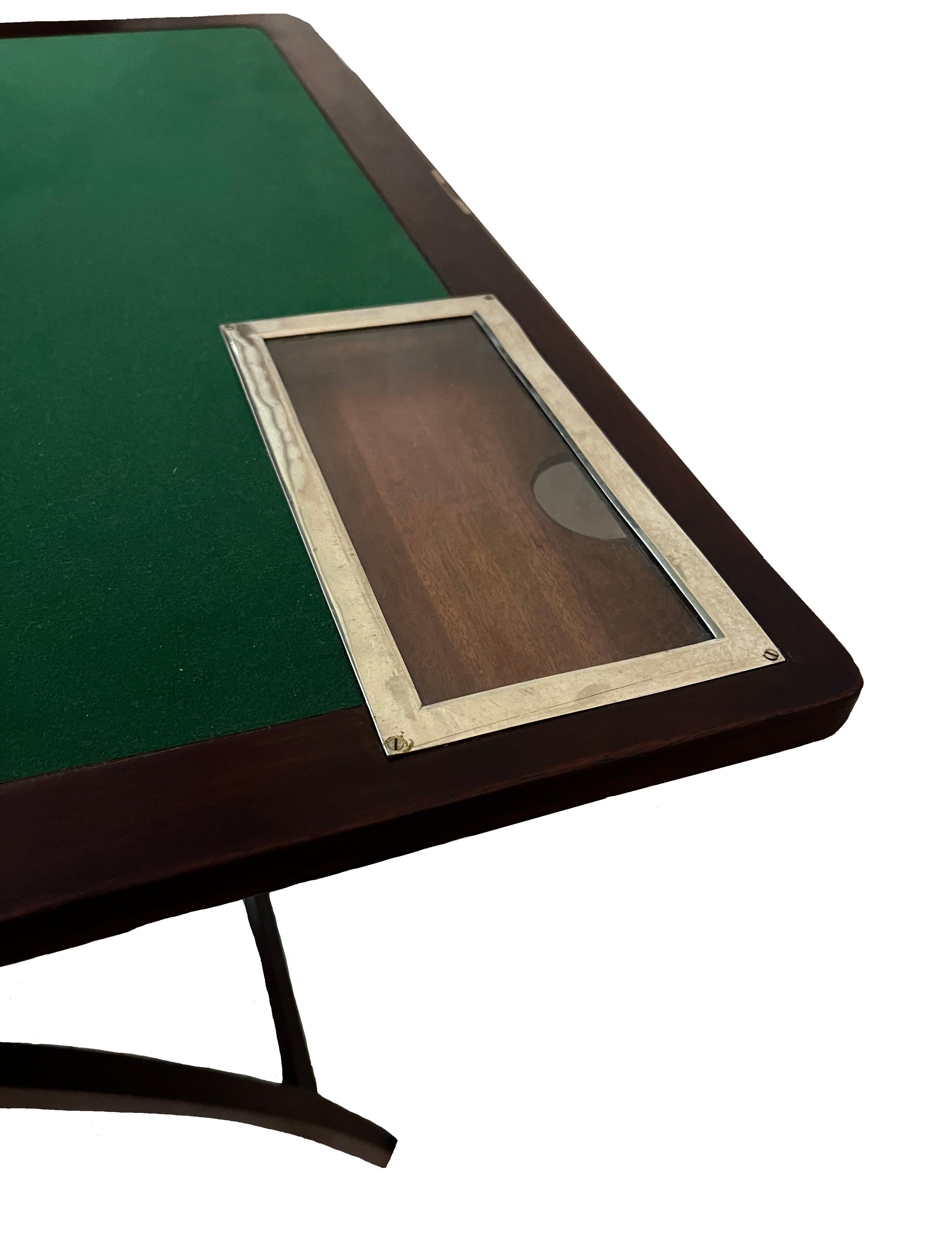 Spieltisch, Kartenspieltisch, Klappmechanismus, Mahagoni, Art déco, England, 1920 im Angebot 4