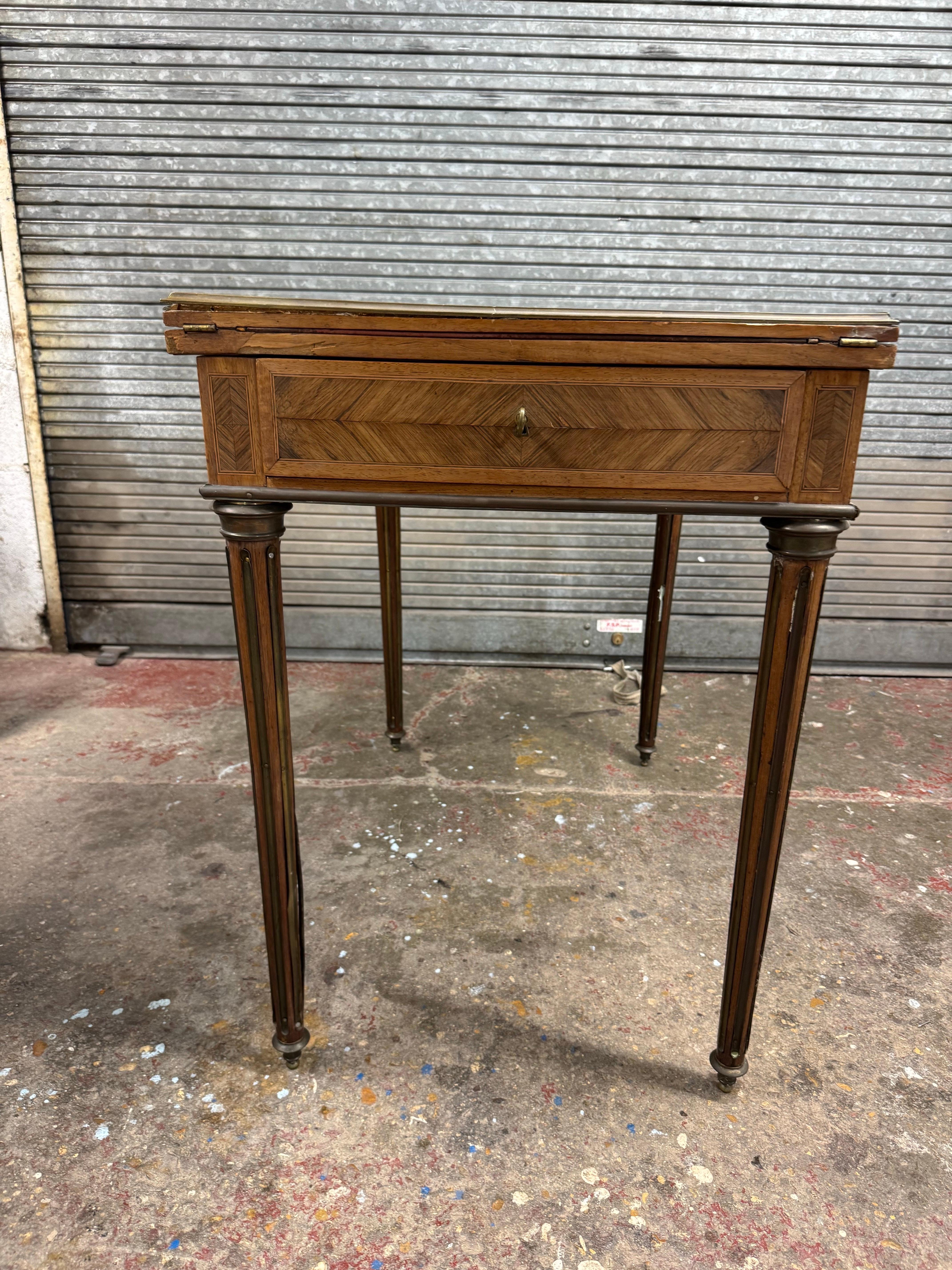 Marquetry Game table circa 1840 For Sale