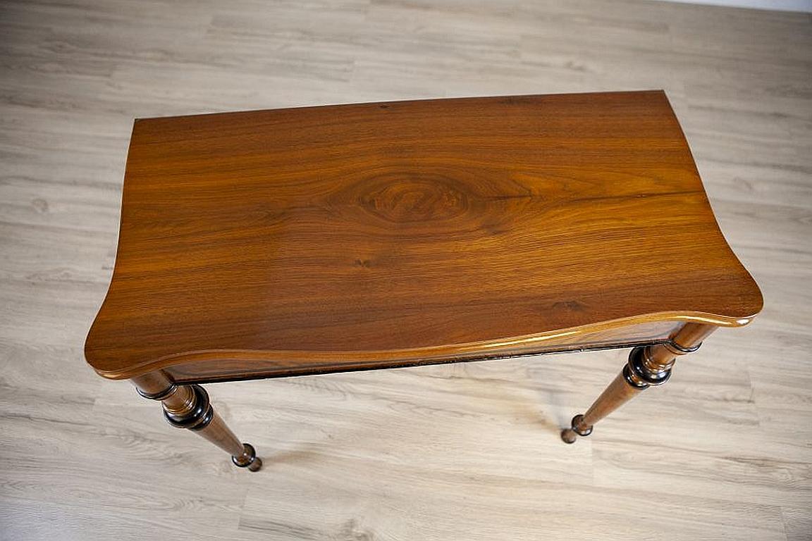 Wood Game Table From the Late 19th Century With Hidden Drawer For Sale