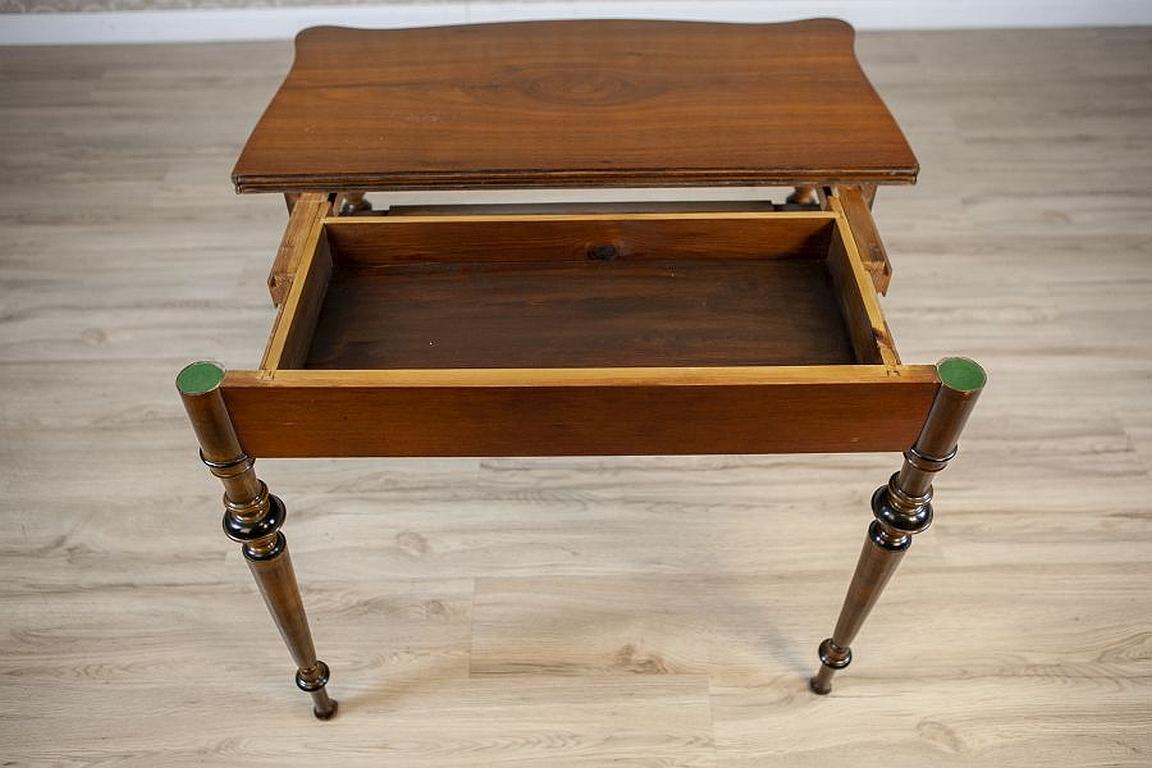 Wood Game Table From the Late 19th Century With Hidden Drawer For Sale