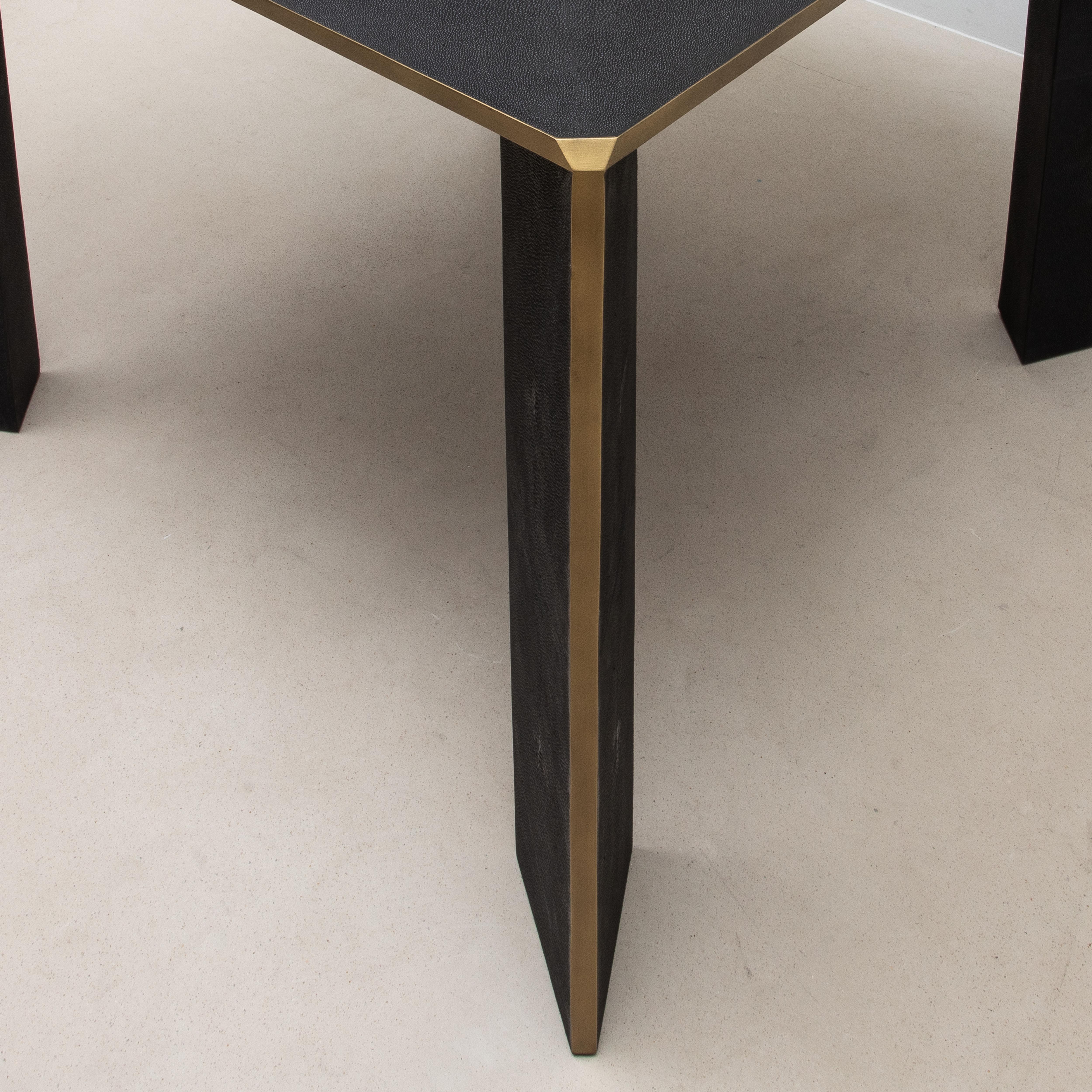 Game Table in Black Shagreen with Brass by R&Y Augousti 3